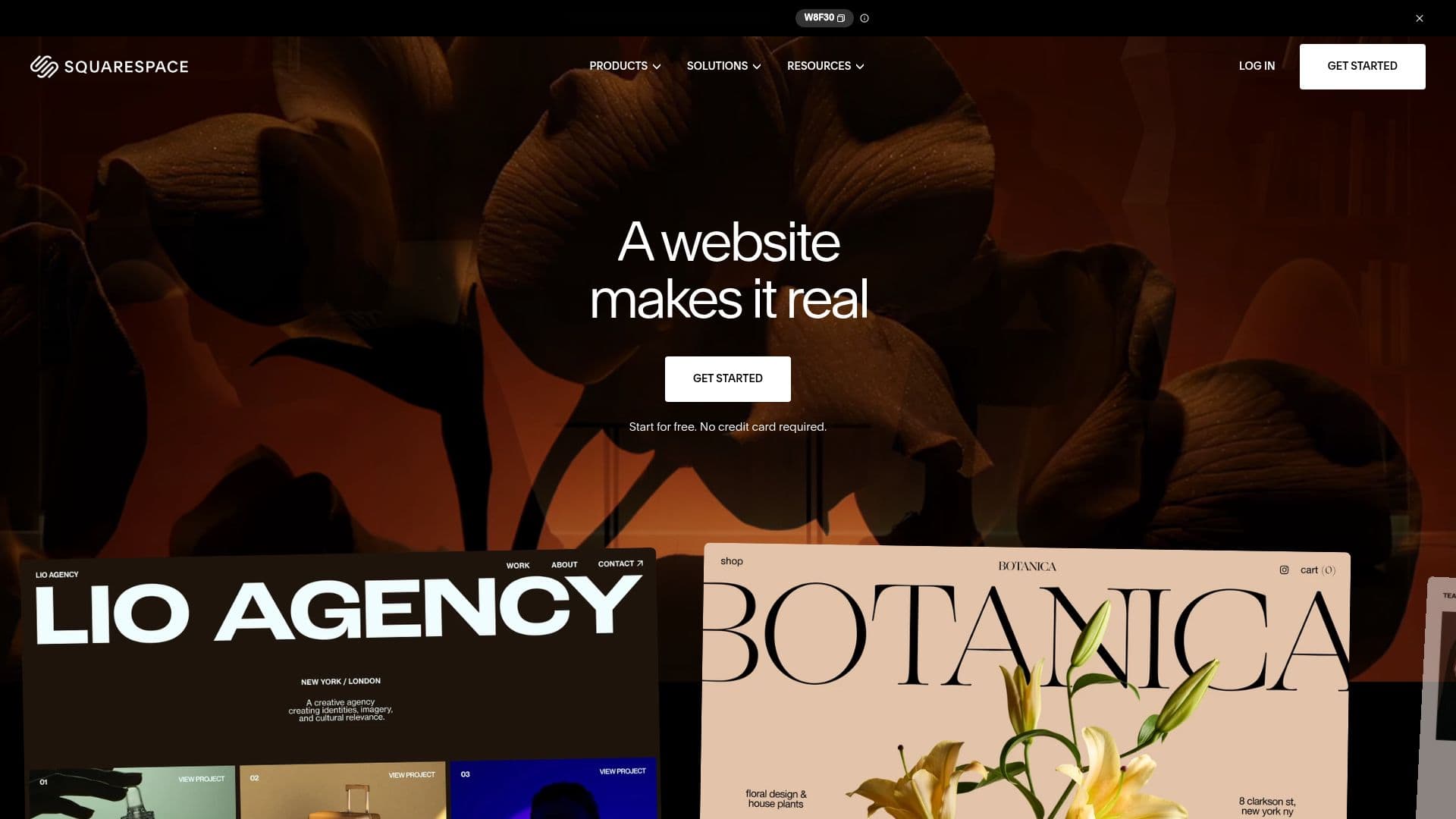Screenshot von Website Builder — Squarespace