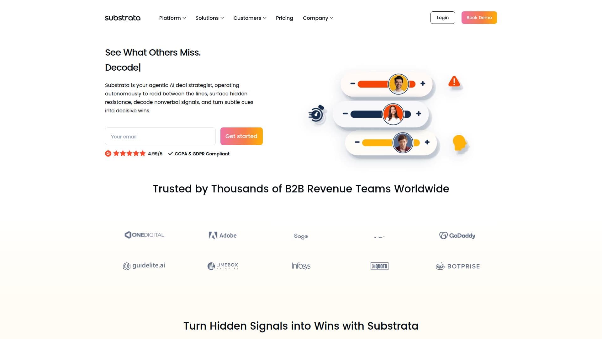 Substrata AI Sales Coach screenshot