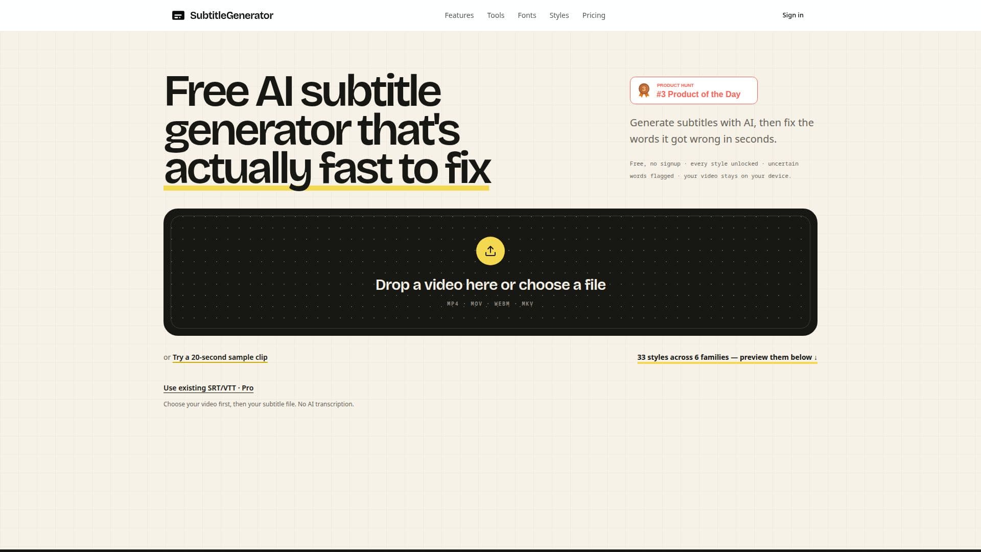 لقطة شاشة لـ SubtitleGenerator