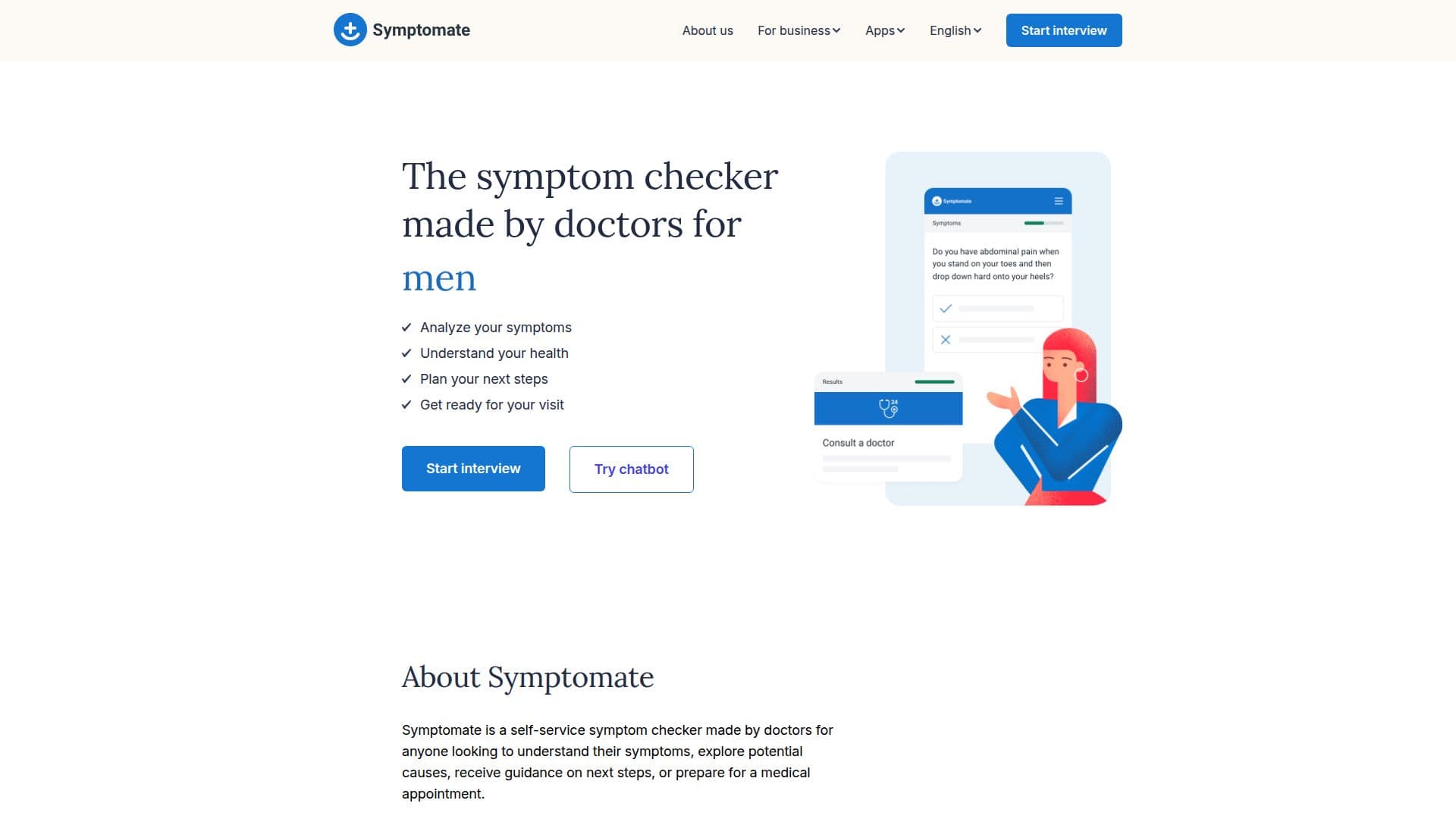 Symptomate – أداة فحص الأعراض عبر الإنترنت screenshot