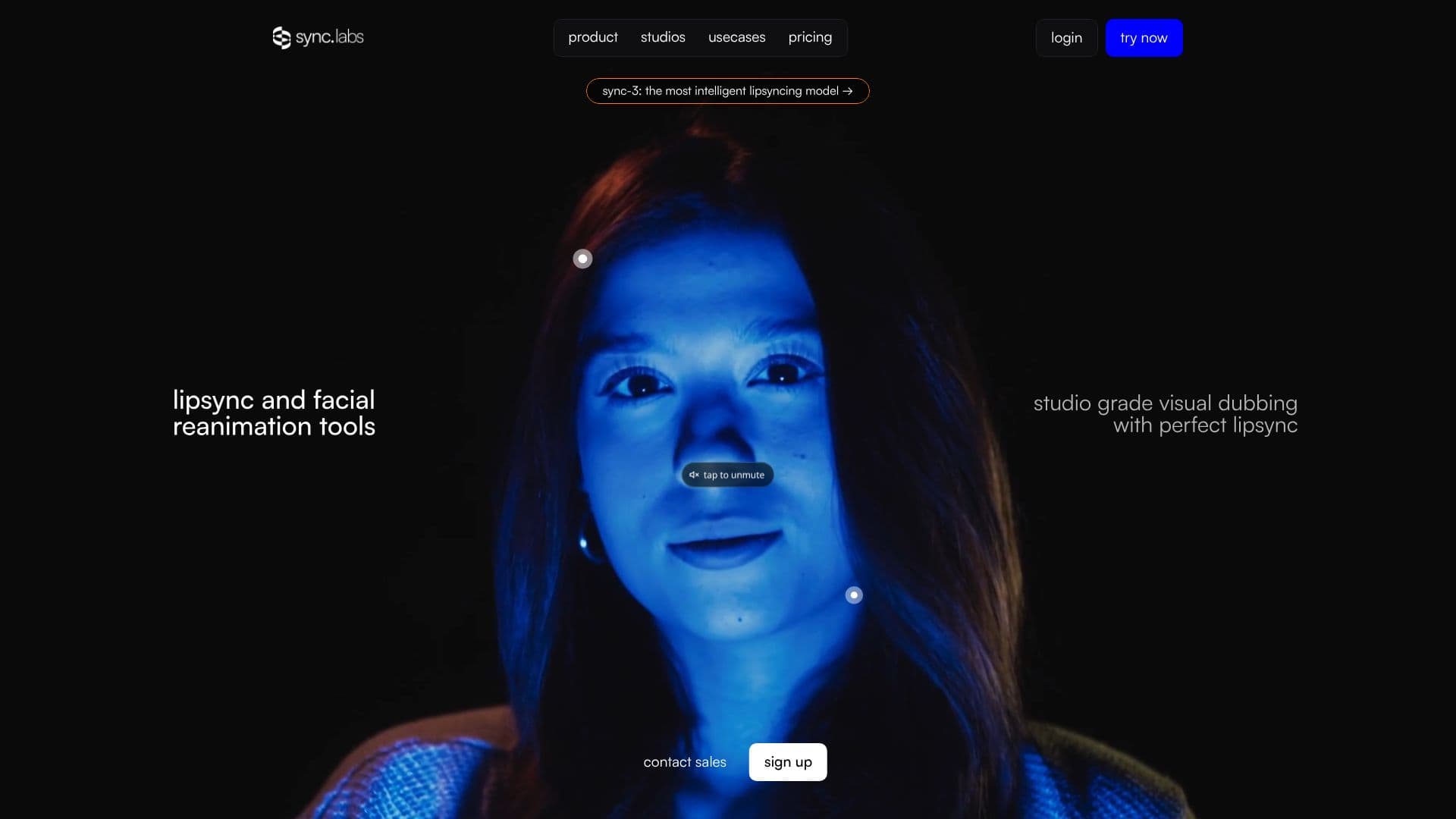 Capture d’écran de sync. labs AI Lipsync