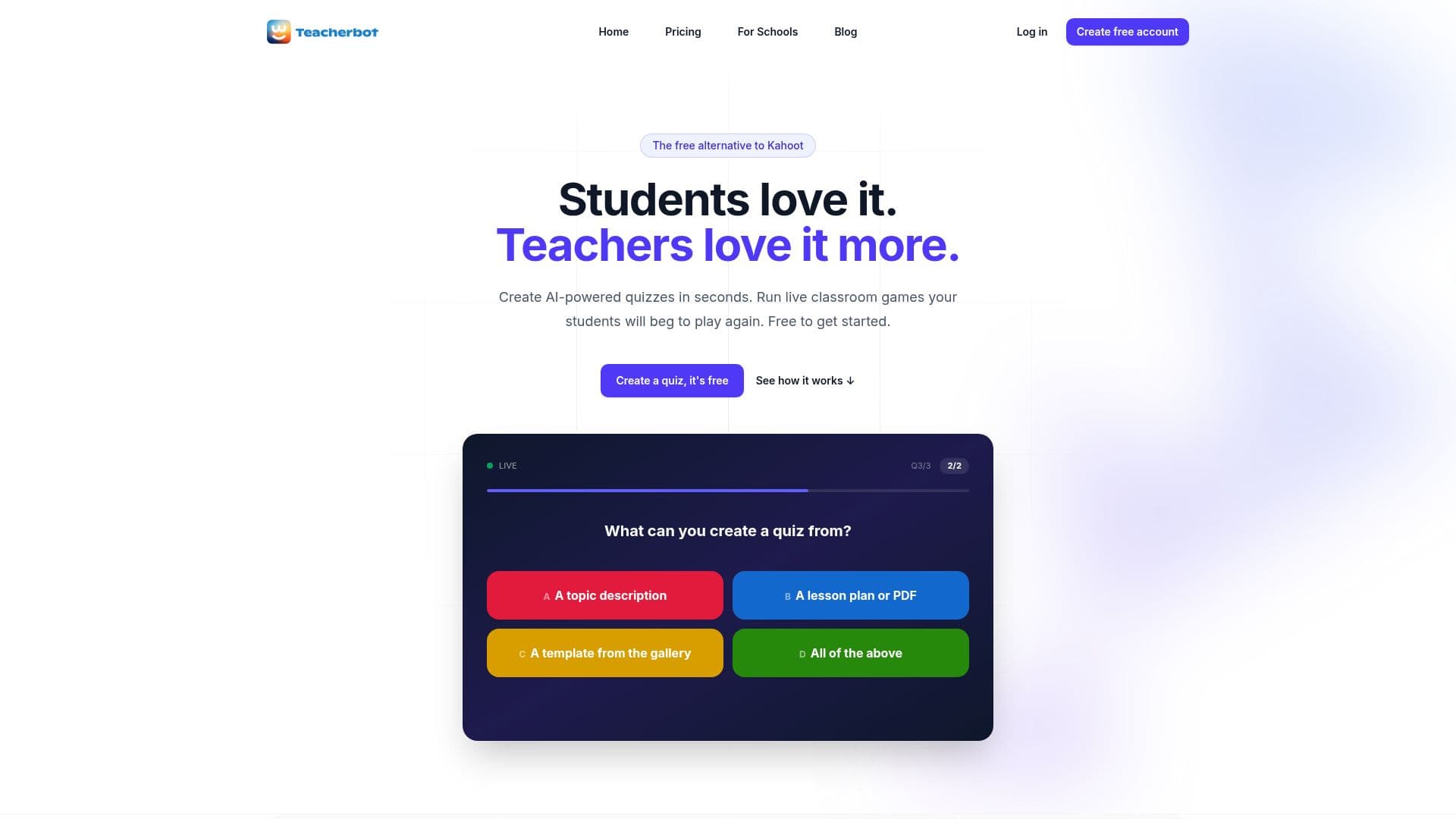 Teacherbot - Plataforma de Quiz com IA screenshot