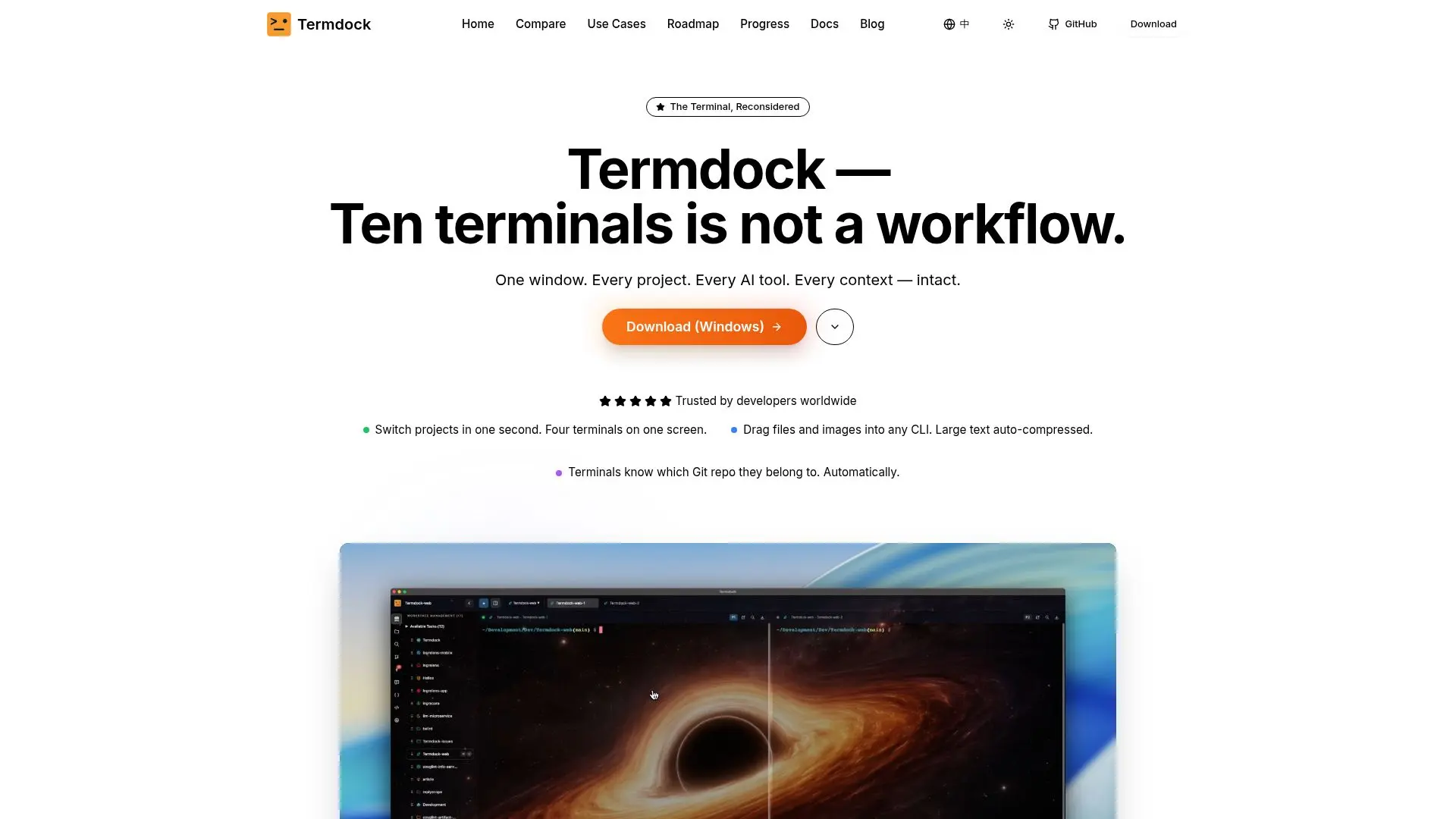 Screenshot von Termdock