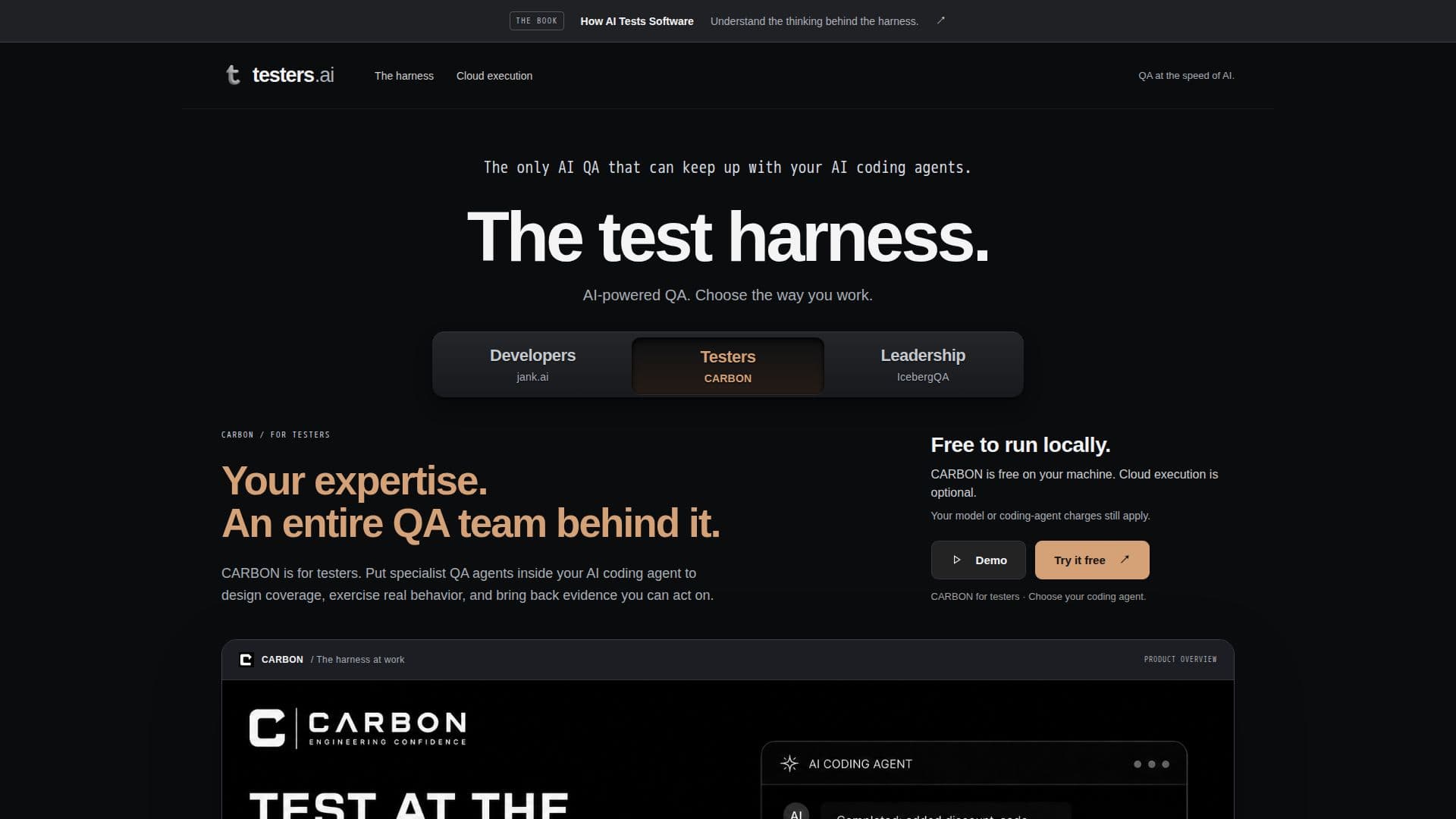 testers.ai — AI-Powered QA Platform screenshot
