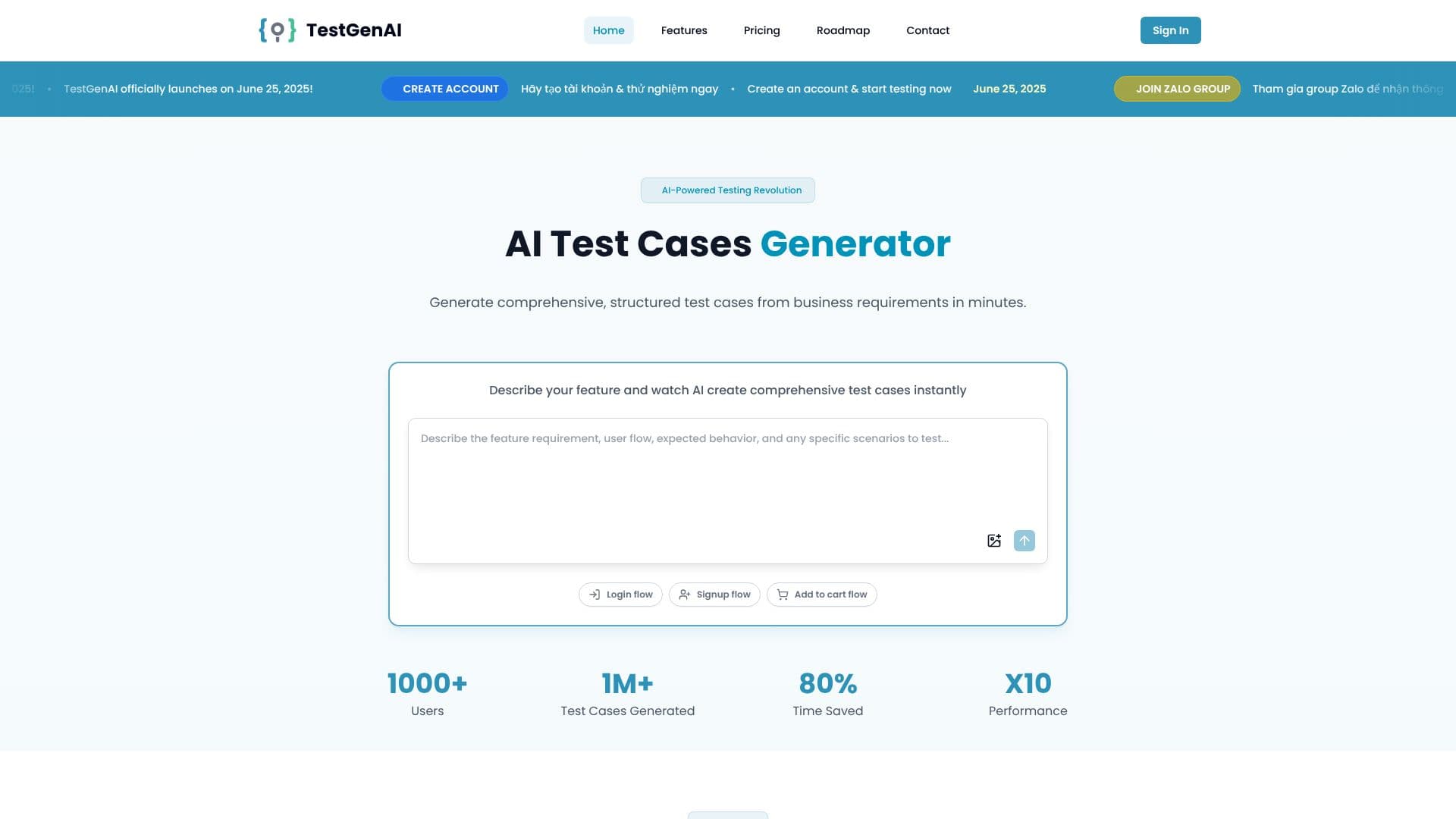 Скриншот TestGenAI