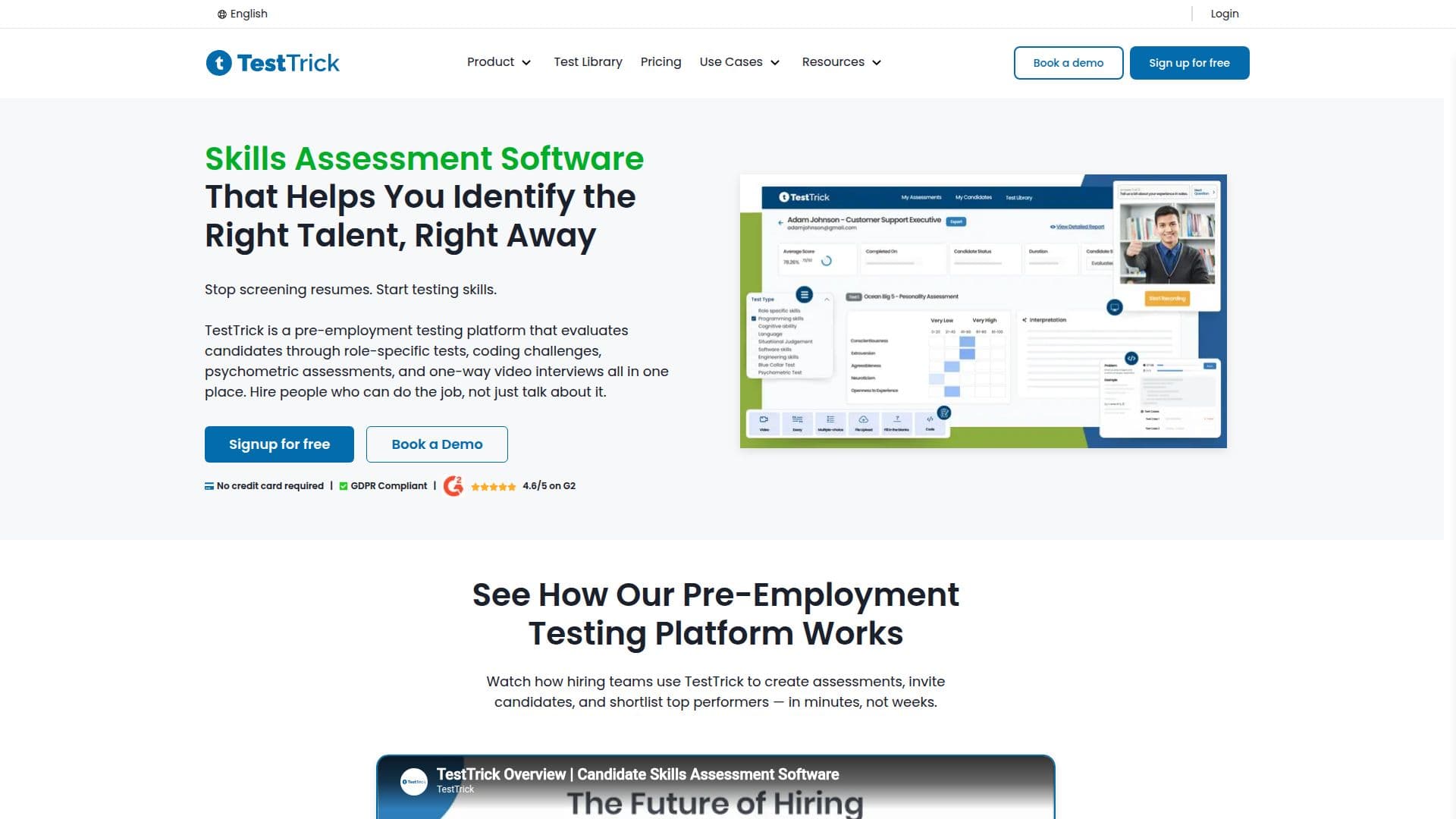TestTrick Skills Assessment Software screenshot