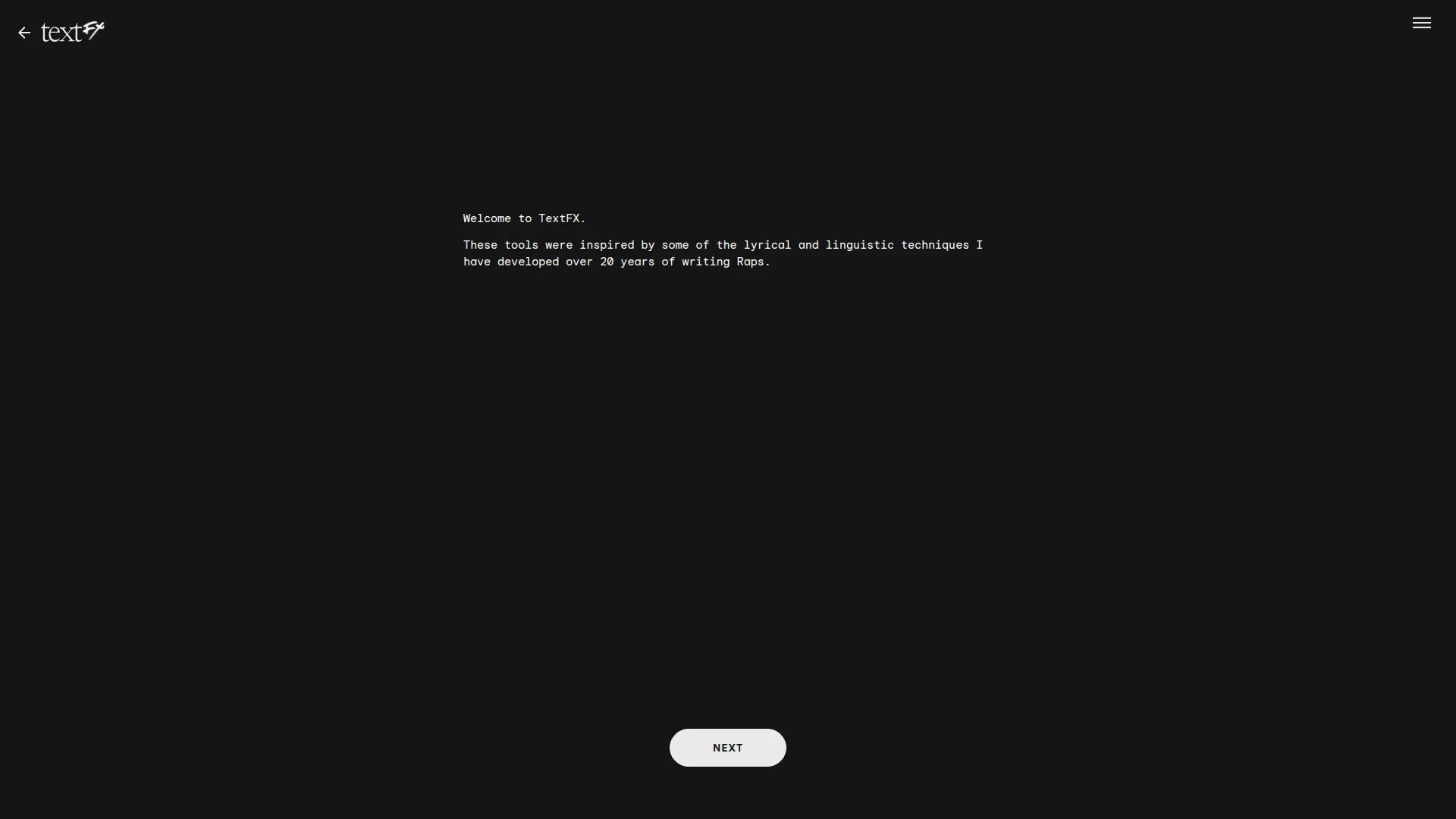 TextFX by Google screenshot