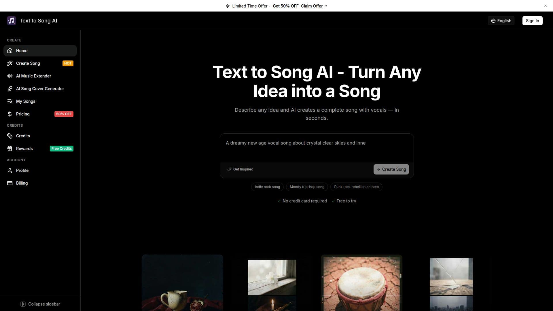 لقطة شاشة لـ Text to Song AI