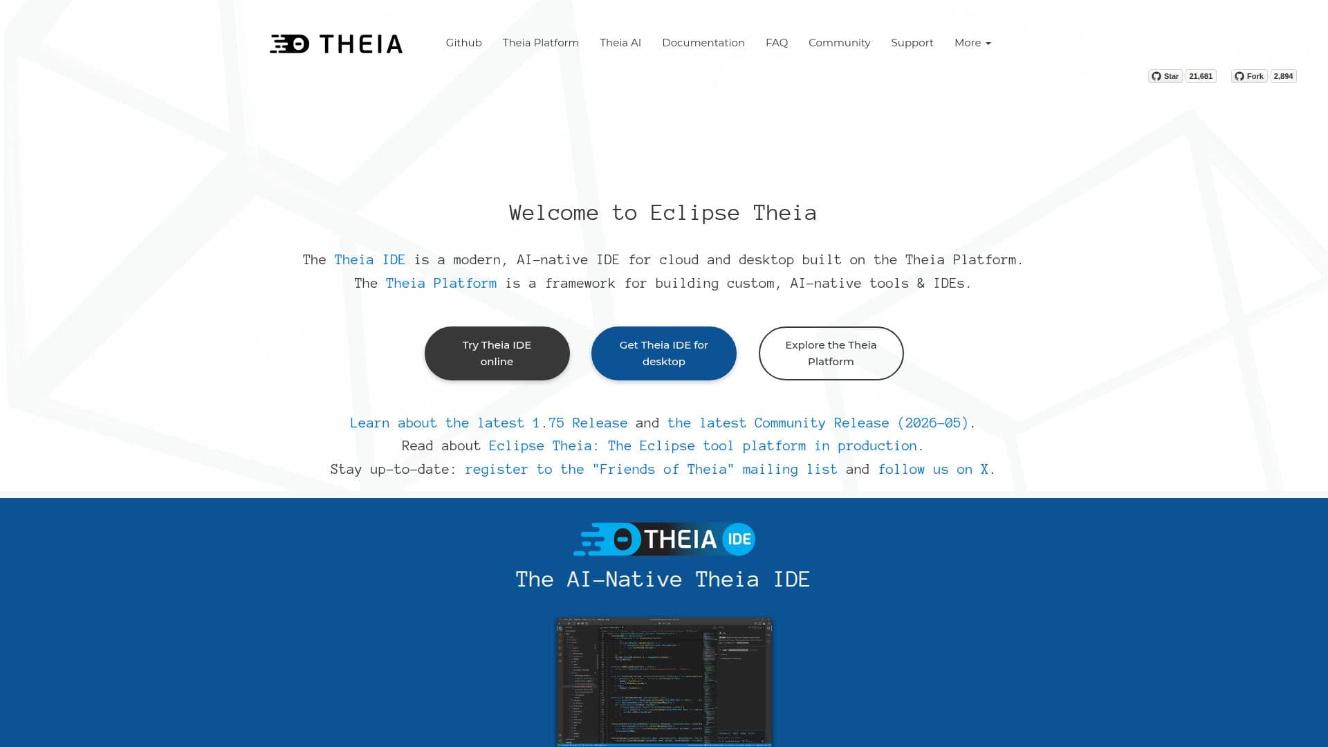 Theia IDE screenshot
