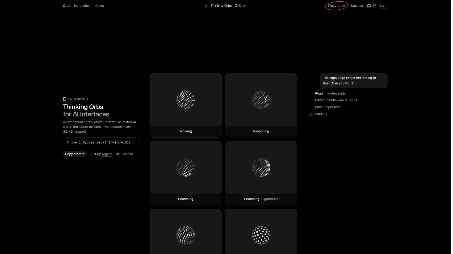 Screenshot von Thinking Orbs
