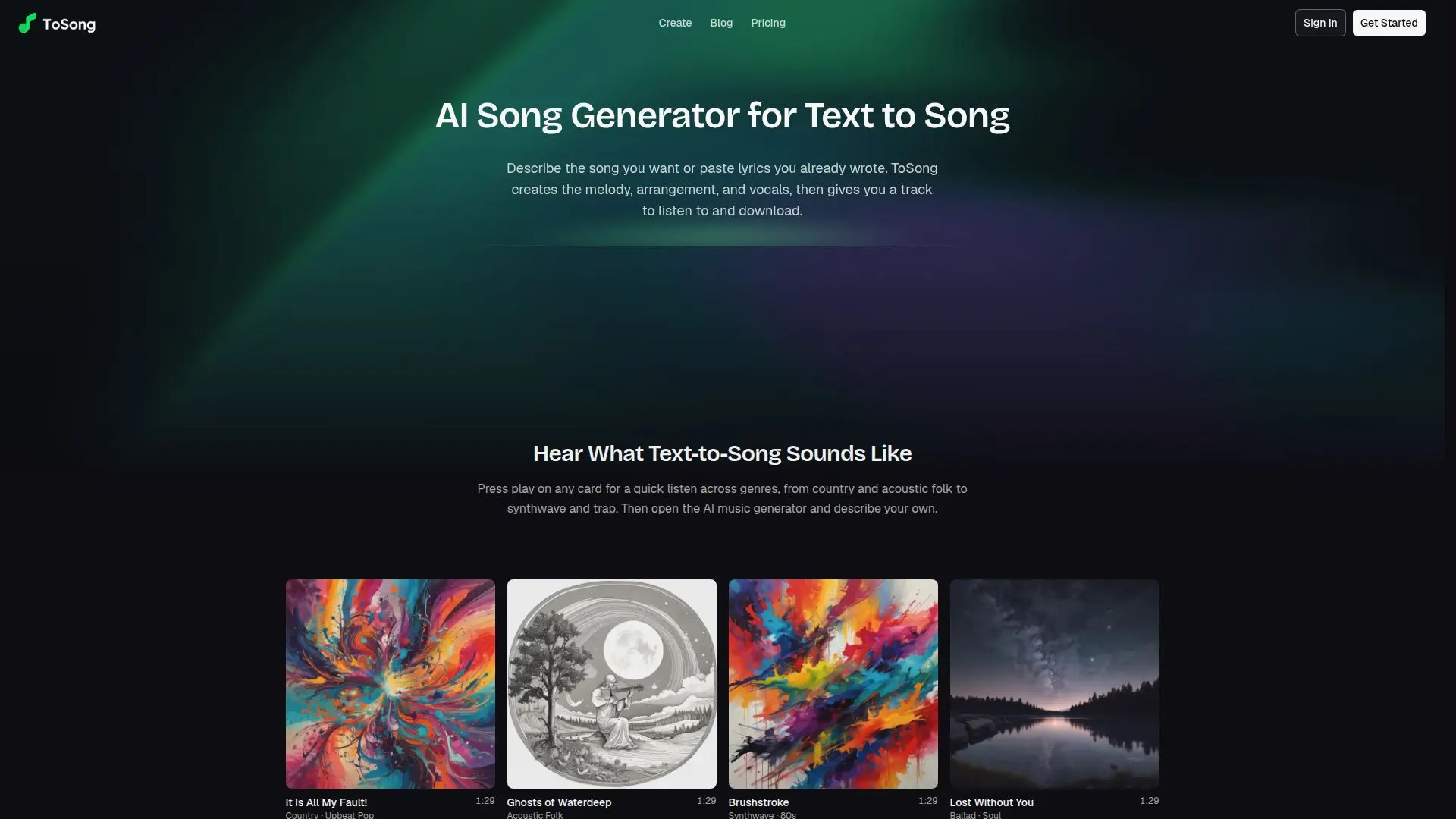 ToSong screenshot