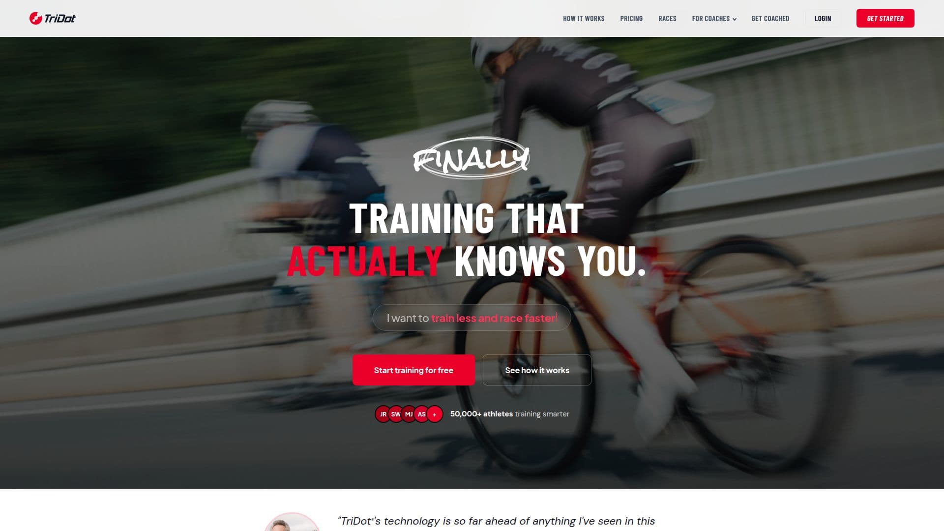 TriDot AI-Powered Triathlon Training screenshot