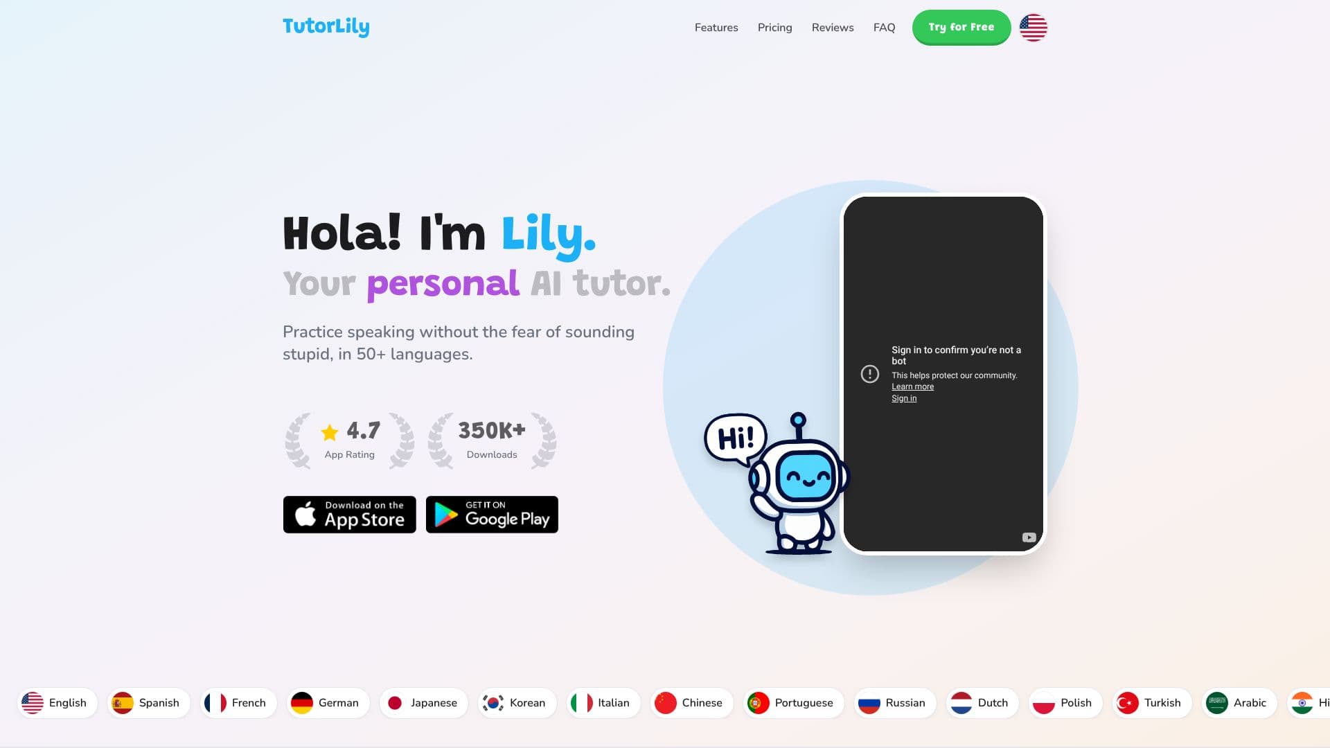 Tutor Lily: AI言語チューター のスクリーンショット
