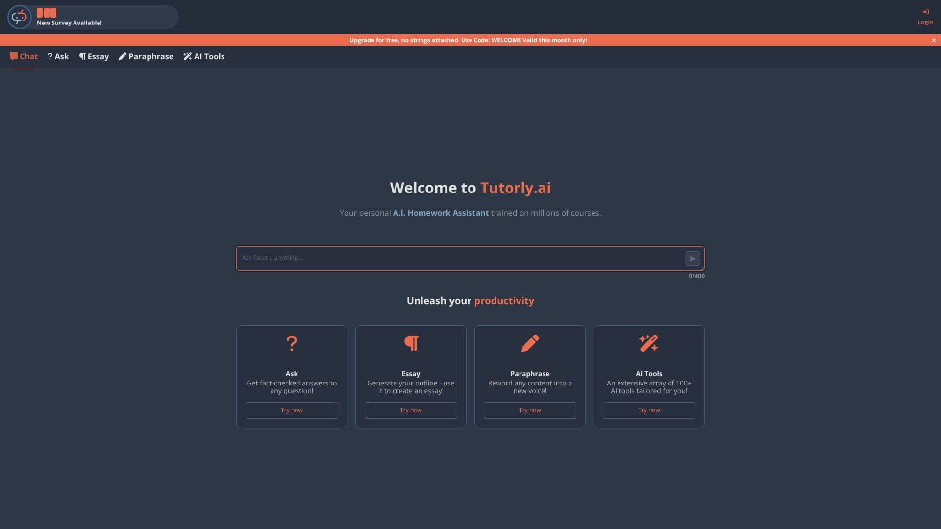 Screenshot von Tutorly.ai