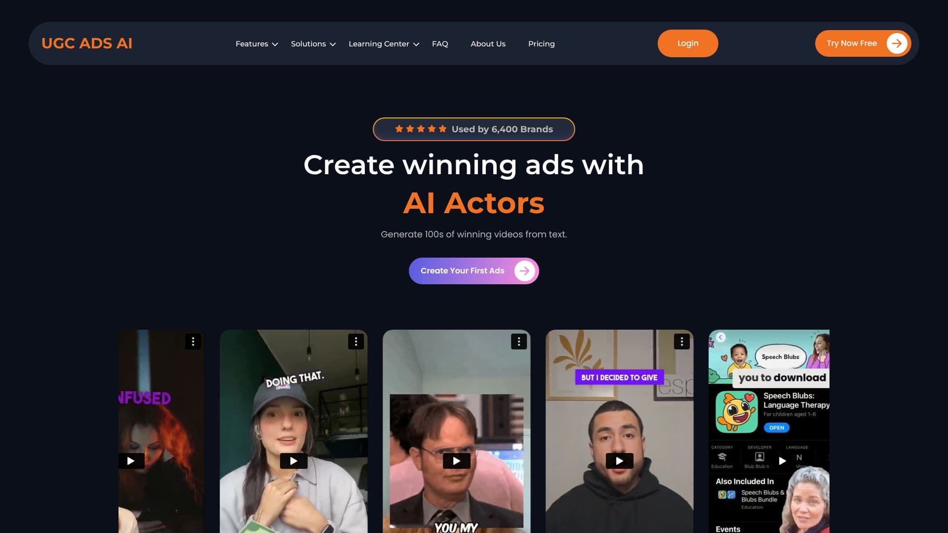 Screenshot von UGC Ads AI