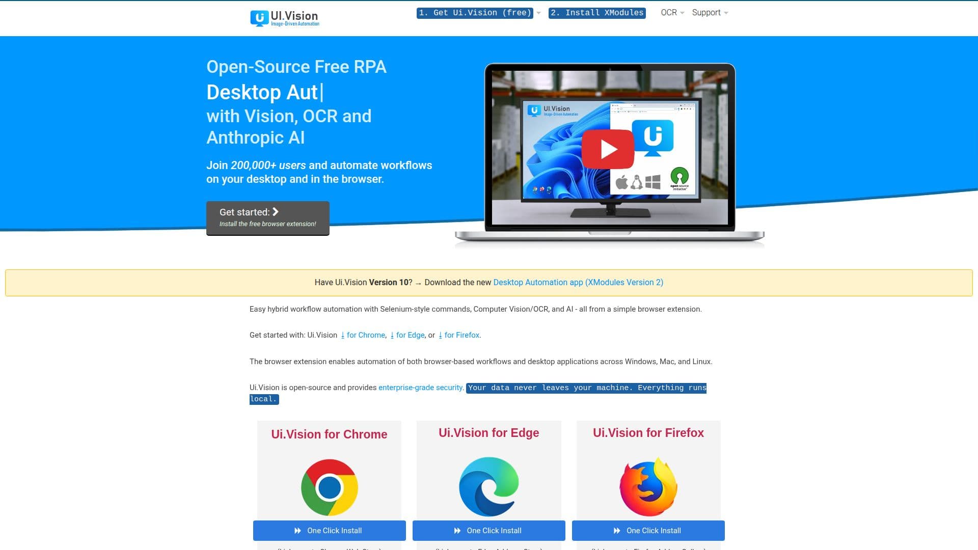 UI Vision RPA 소프트웨어 screenshot