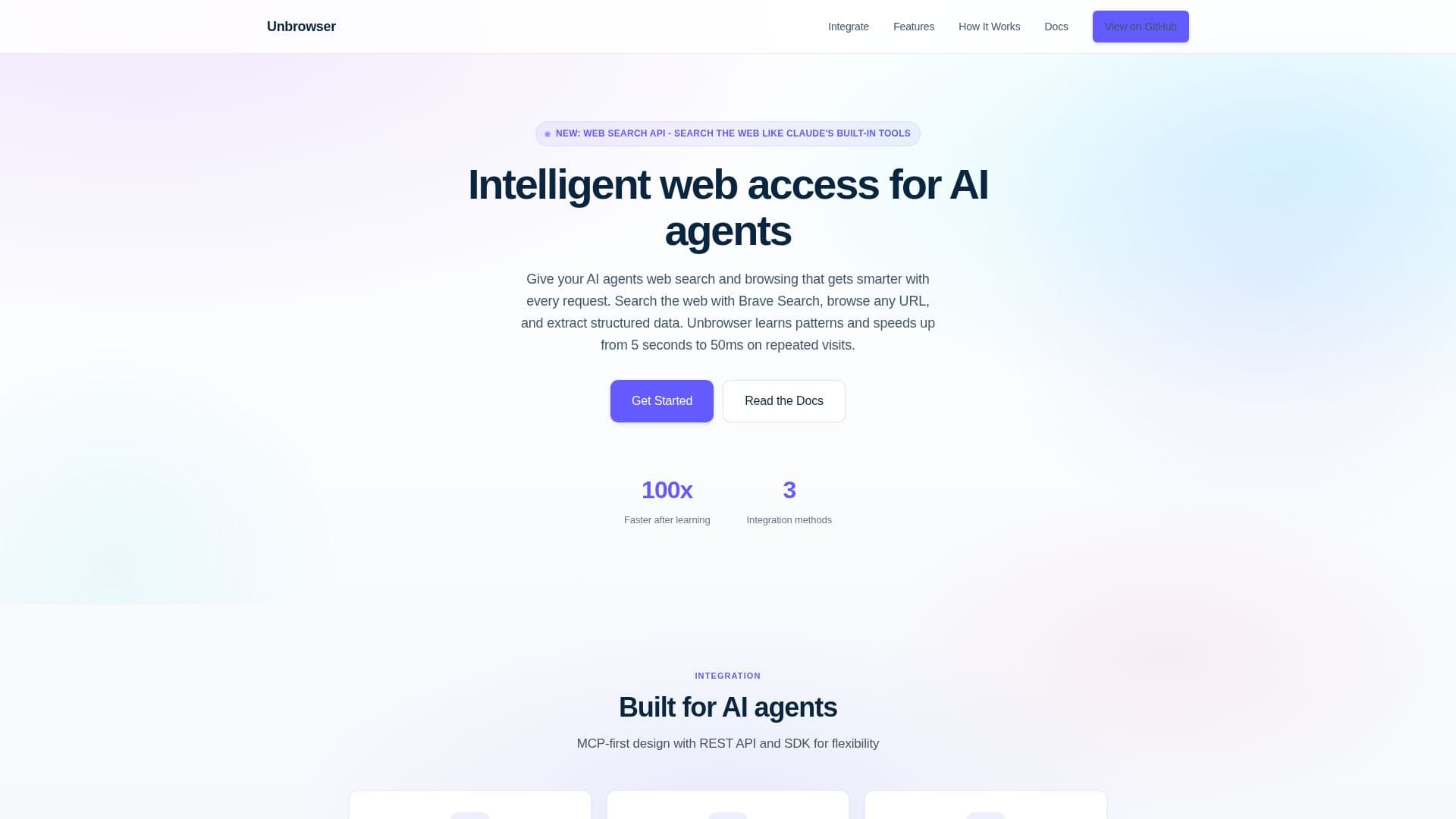 Captura de pantalla de Unbrowse - Acceso Web Inteligente