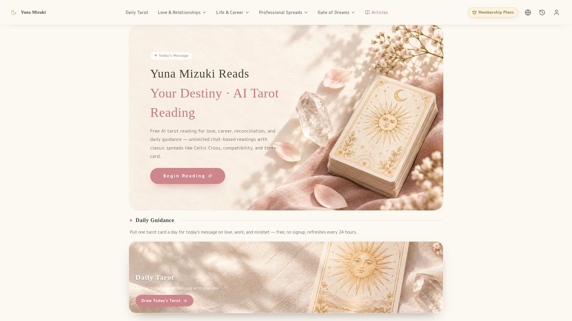 Lecture de Tarot AI par Mizuki Yuna screenshot