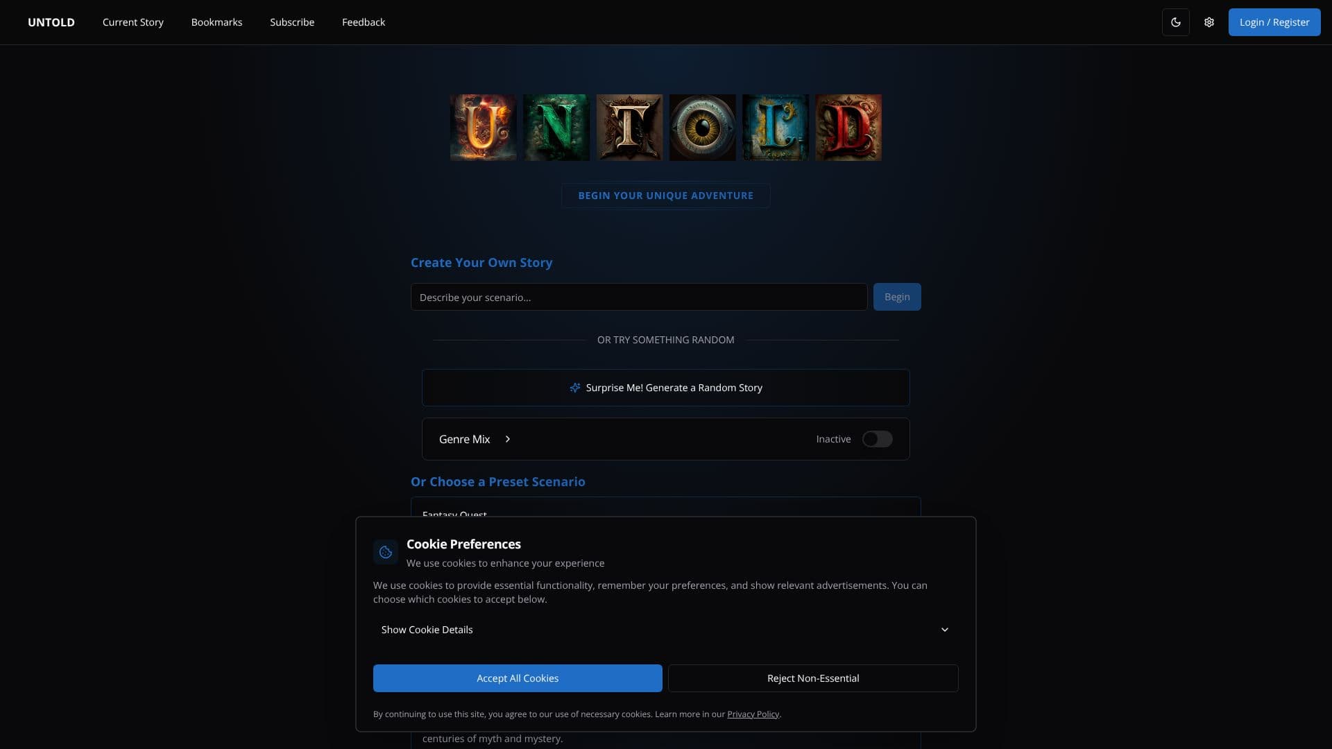 Captura de pantalla de Play Untold