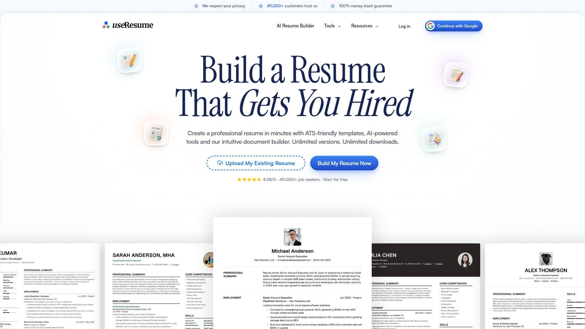 UseResume screenshot