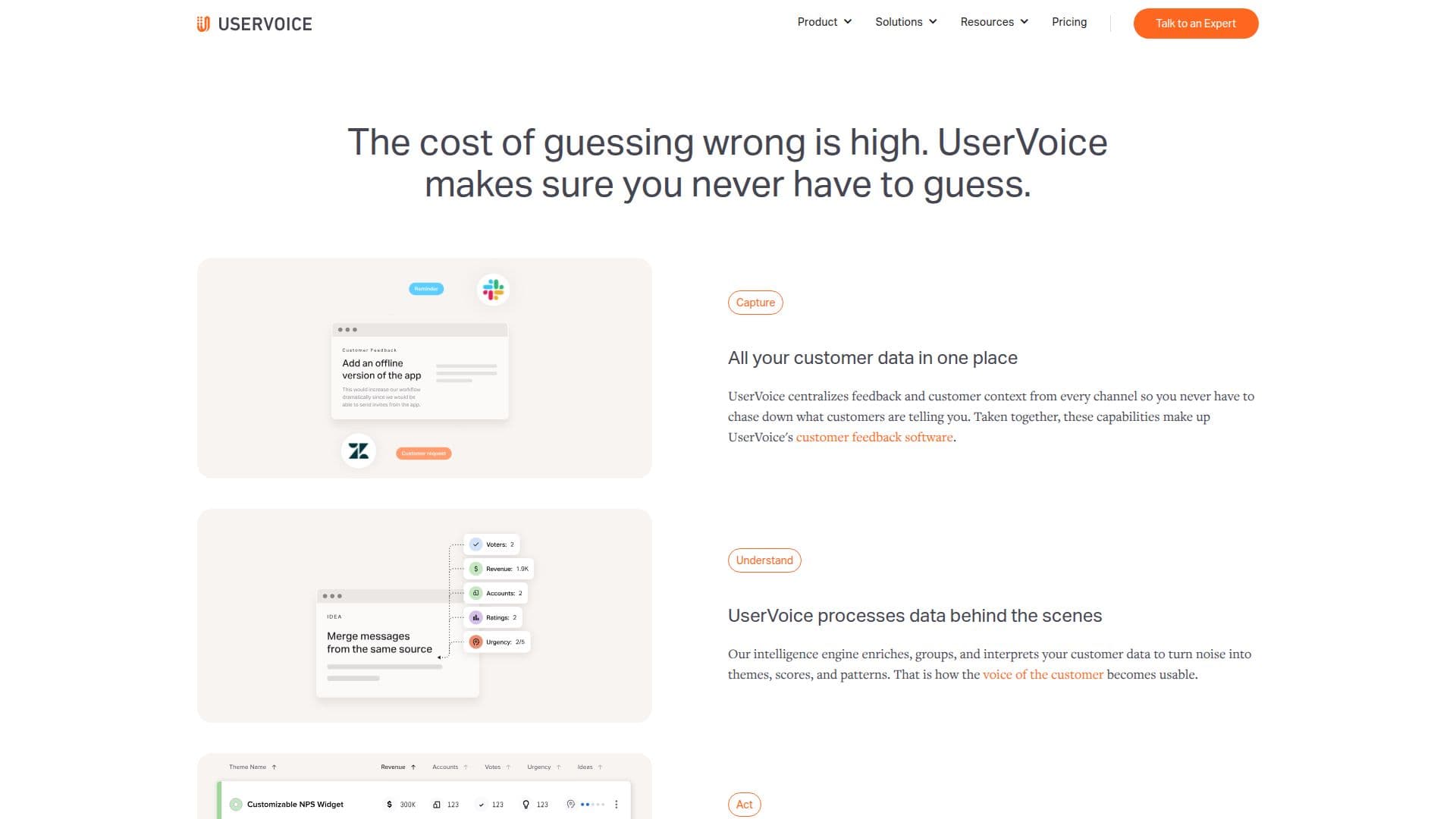 UserVoice Customer Feedback Platform screenshot
