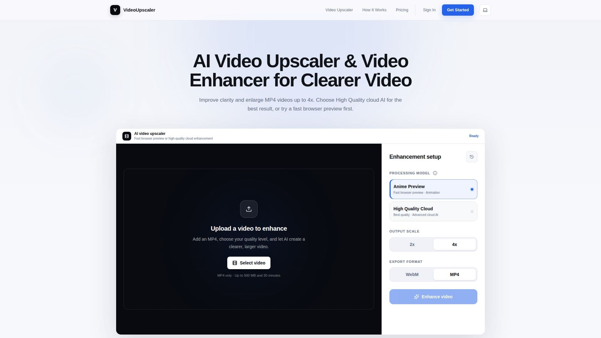 Capture d’écran de VideoUpscaler