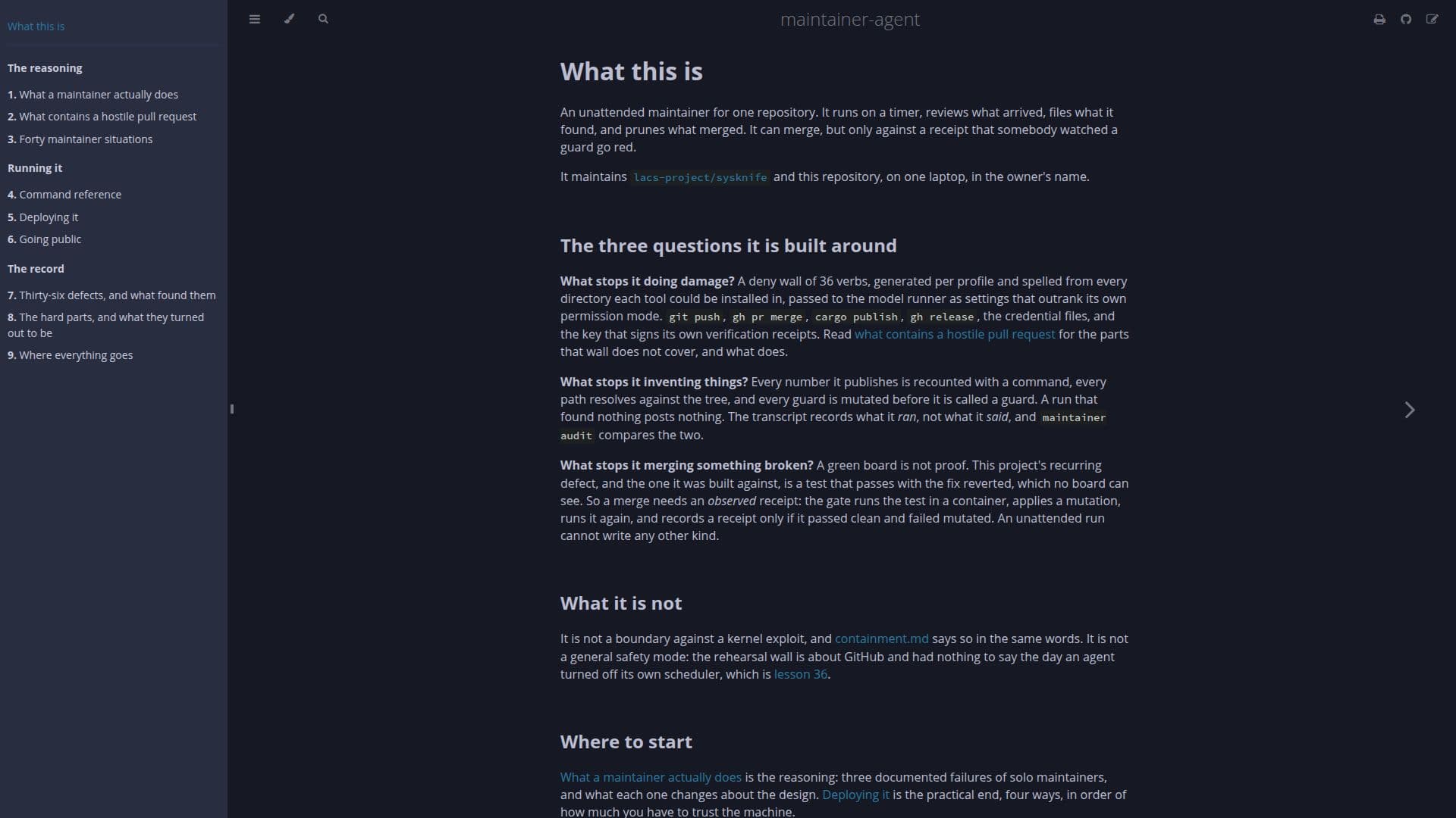 maintainer-agent screenshot