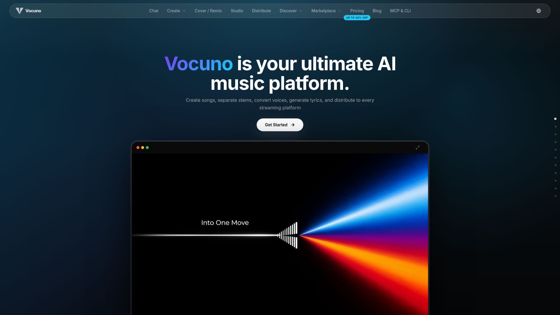 Vocuno - AI Music Platform screenshot