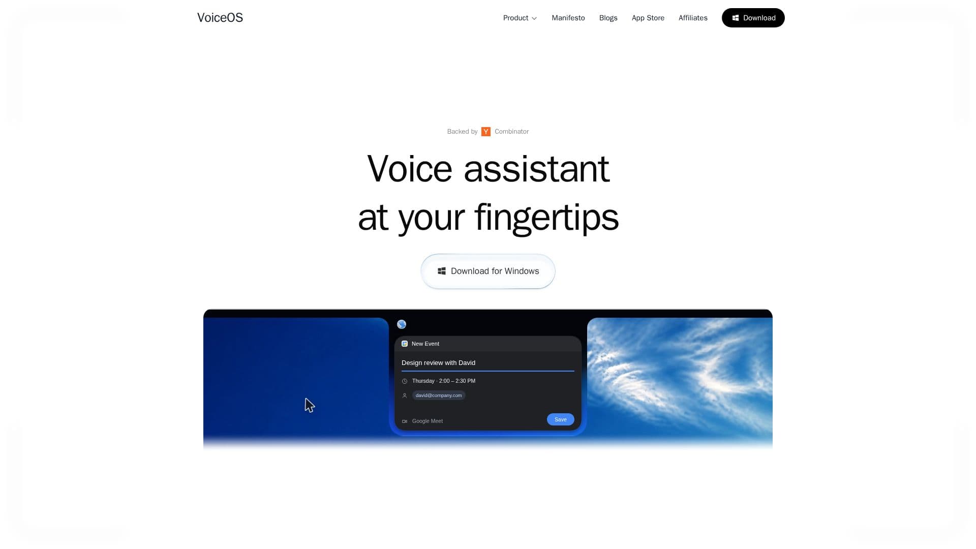 Tangkapan layar VoiceOS