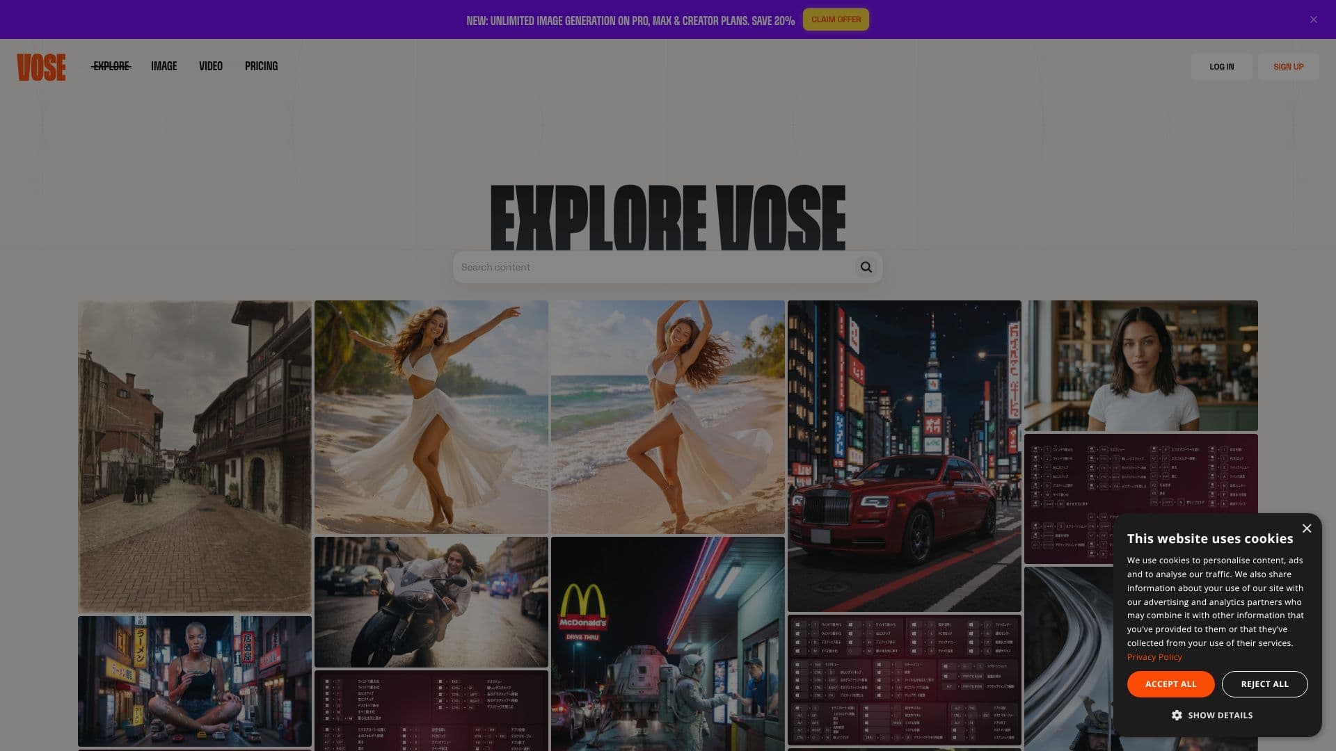 Screenshot von KI-Video- & Bildgenerator von Vose