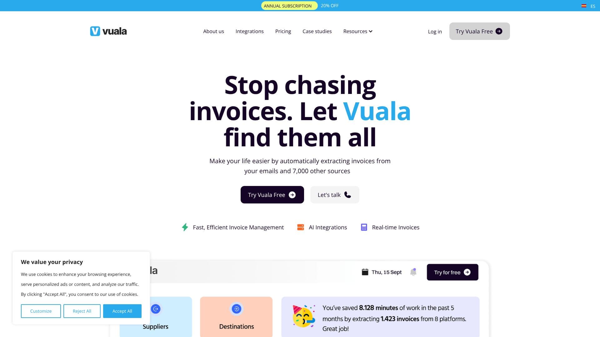 Скриншот Vuala Smart Invoice Management