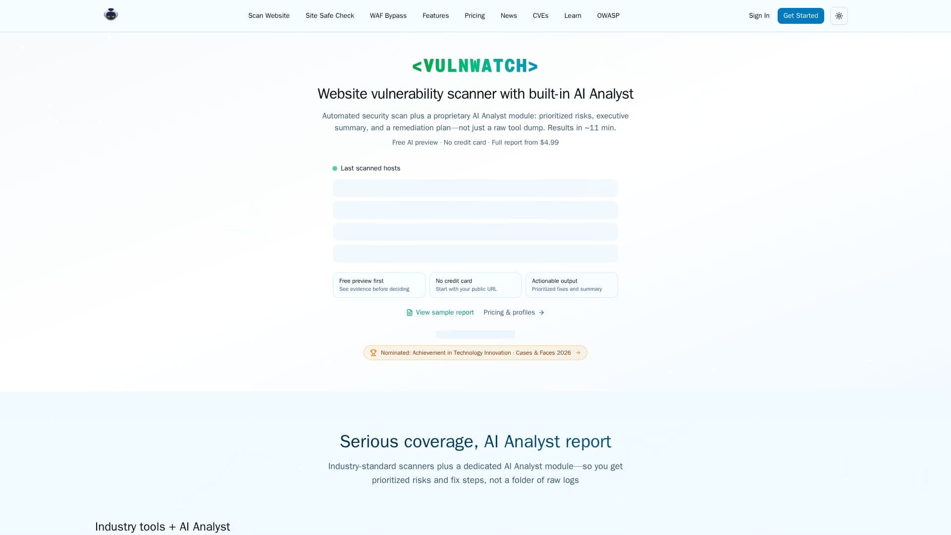 Screenshot von VulnWatch