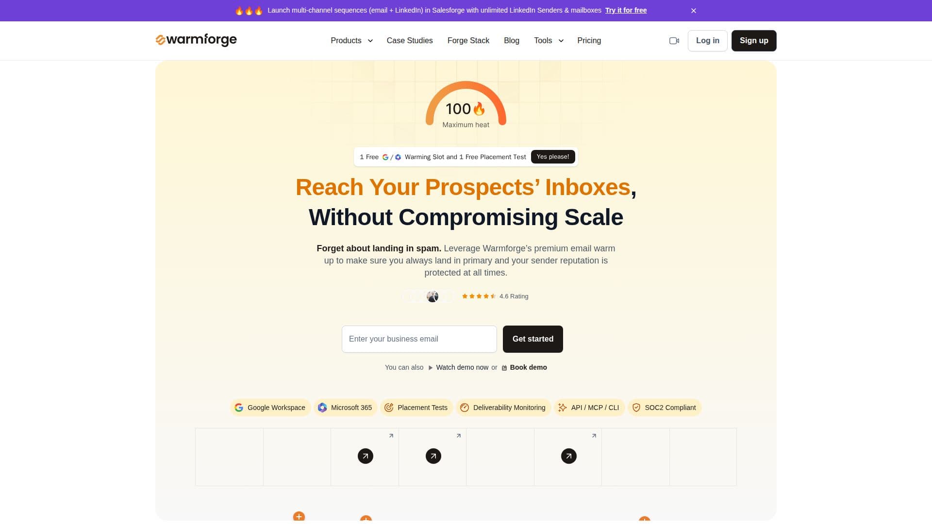 Warmforge E-Mail-Zustellbarkeitstool screenshot