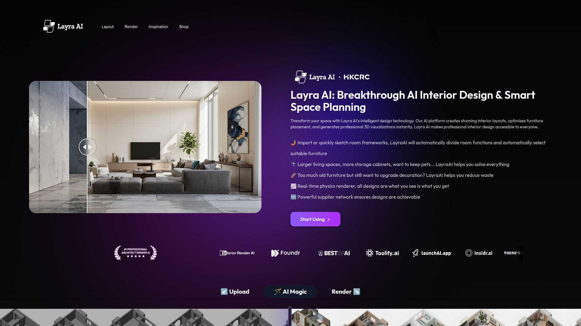Layra AI - Interior Design Platform screenshot