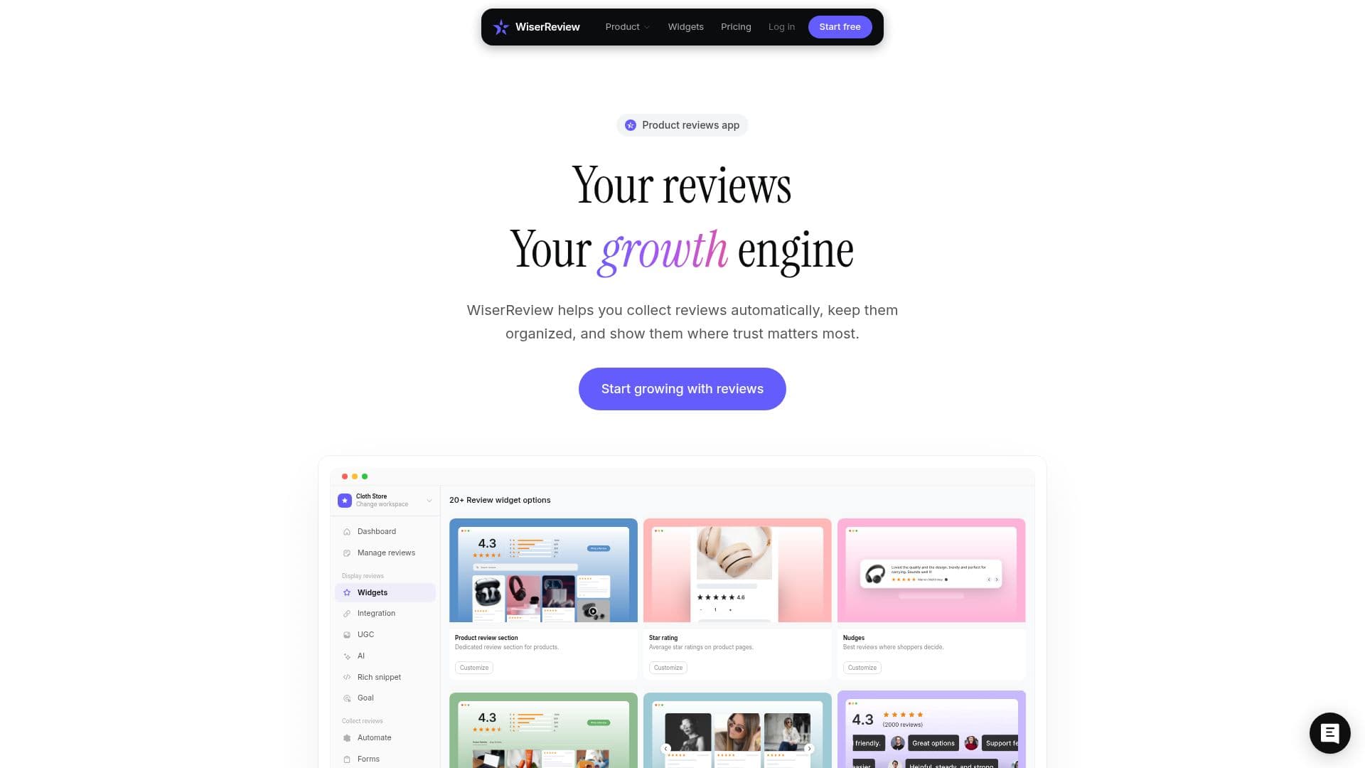 WiserReview screenshot