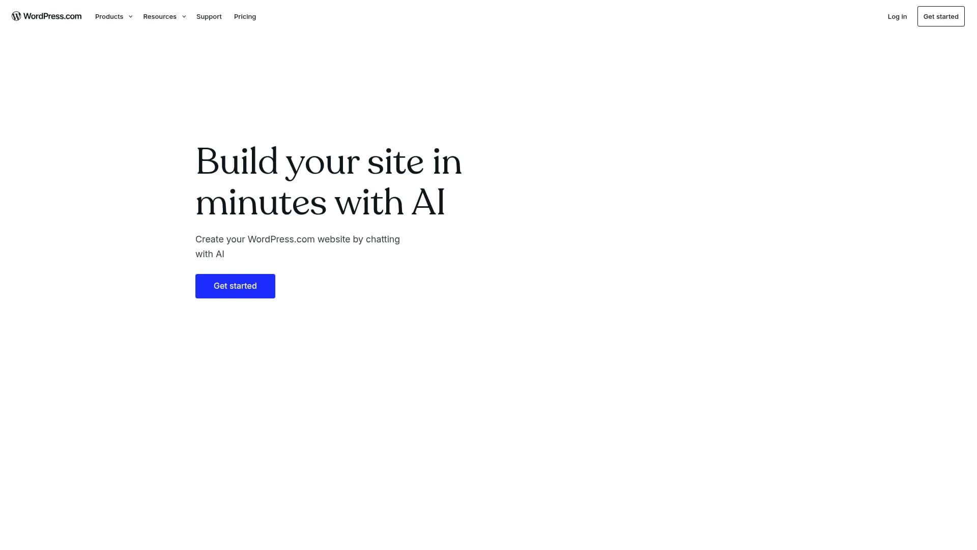 Screenshot von WordPress AI Website Builder