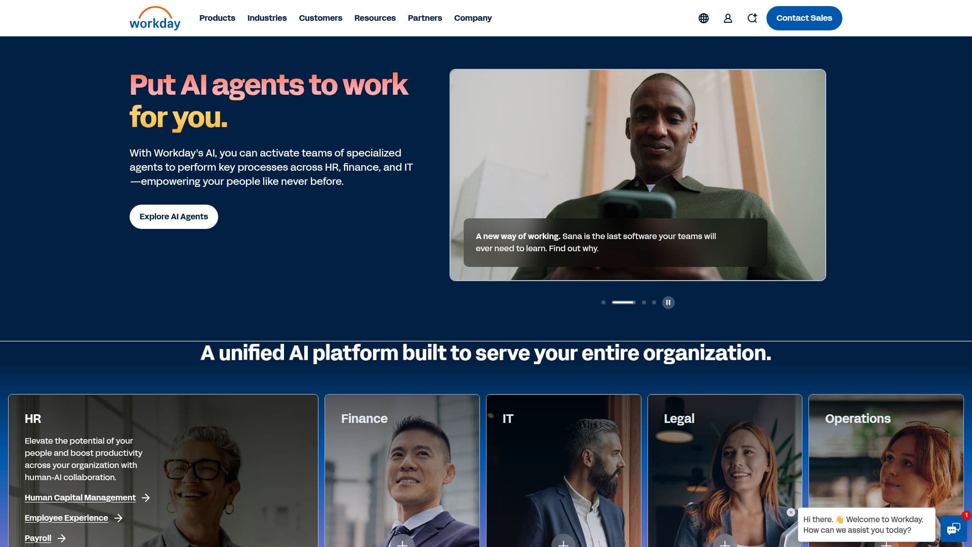 Captura de pantalla de Plataforma de IA de Workday
