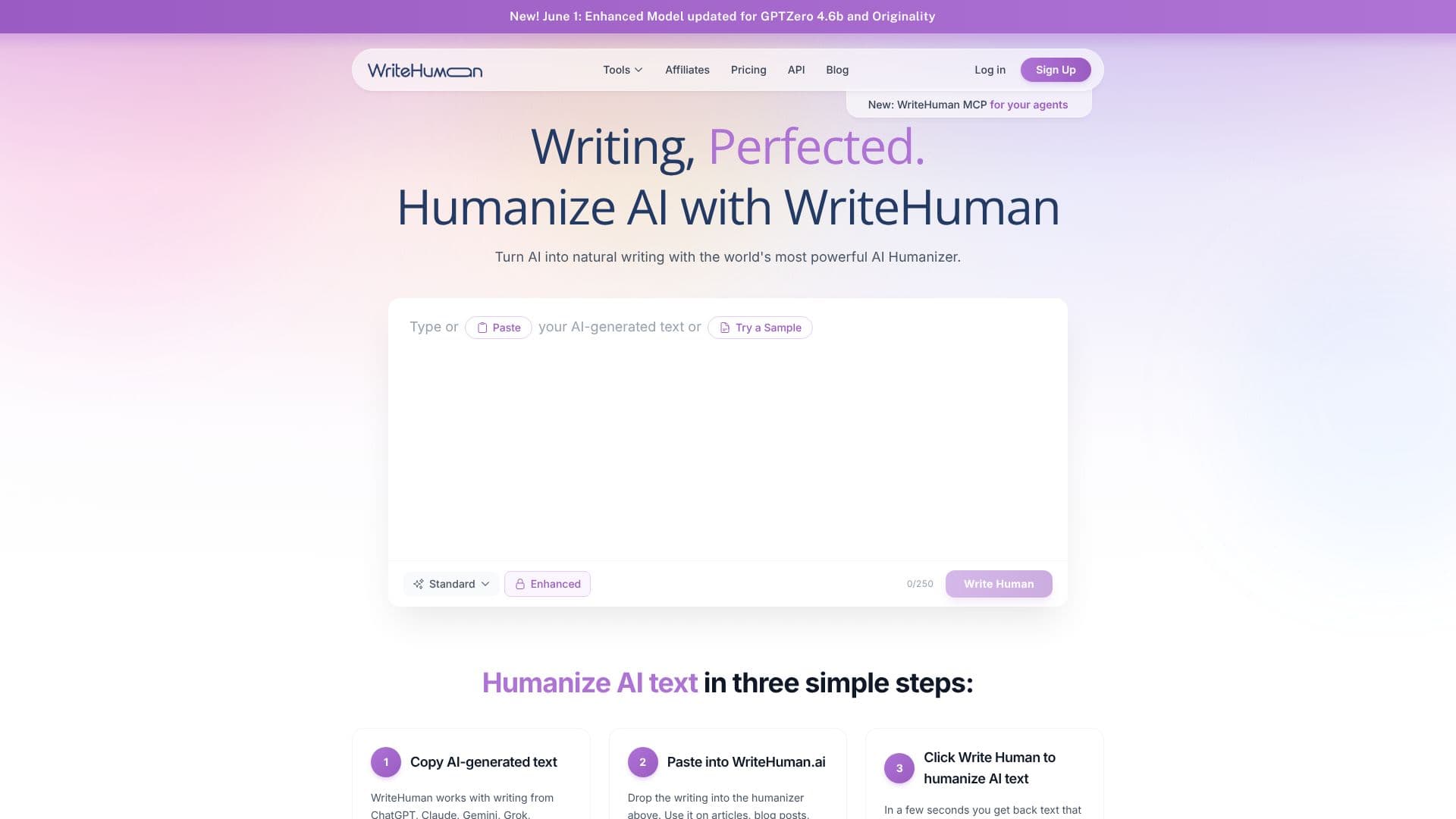 WriteHuman AI Humanizer Tool 스크린샷