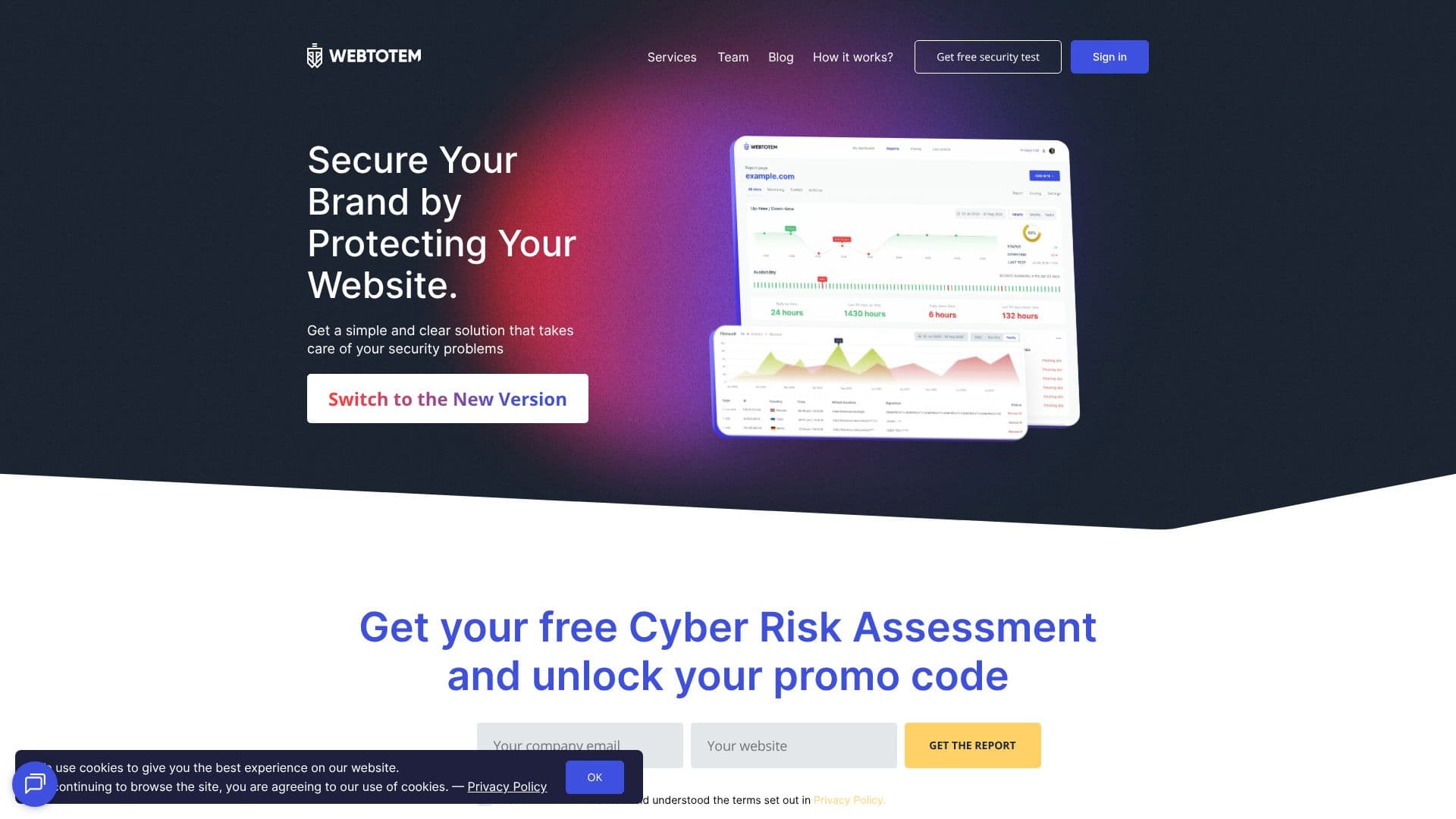 WebTotem 웹사이트 보안 스크린샷