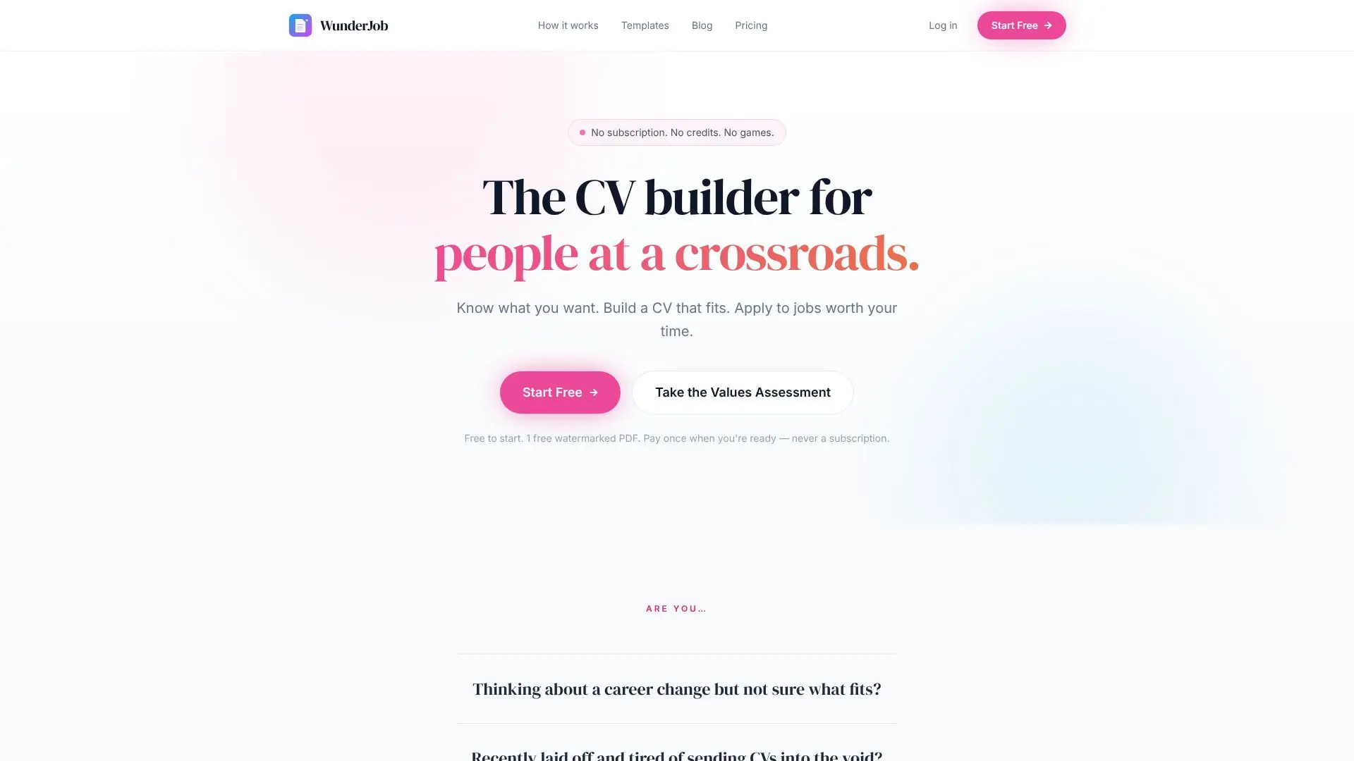 Captura de pantalla de WunderJob CV Builder