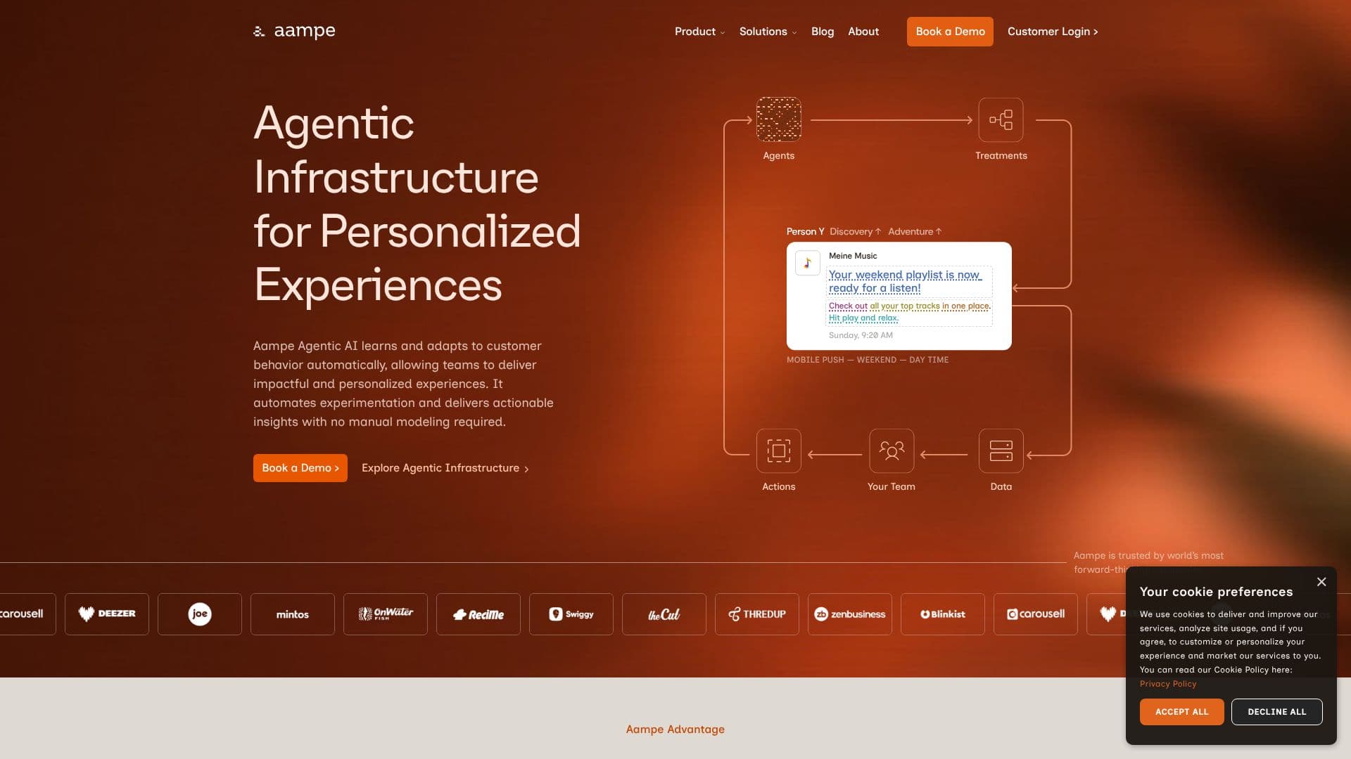 Screenshot von Aampe - Agentic Infrastructure