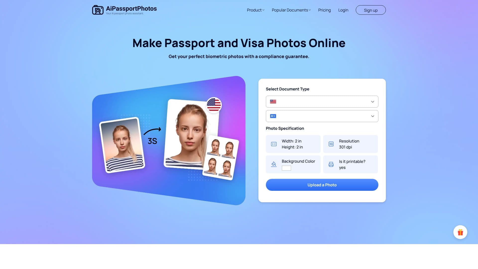 Screenshot von KI-Passfotos