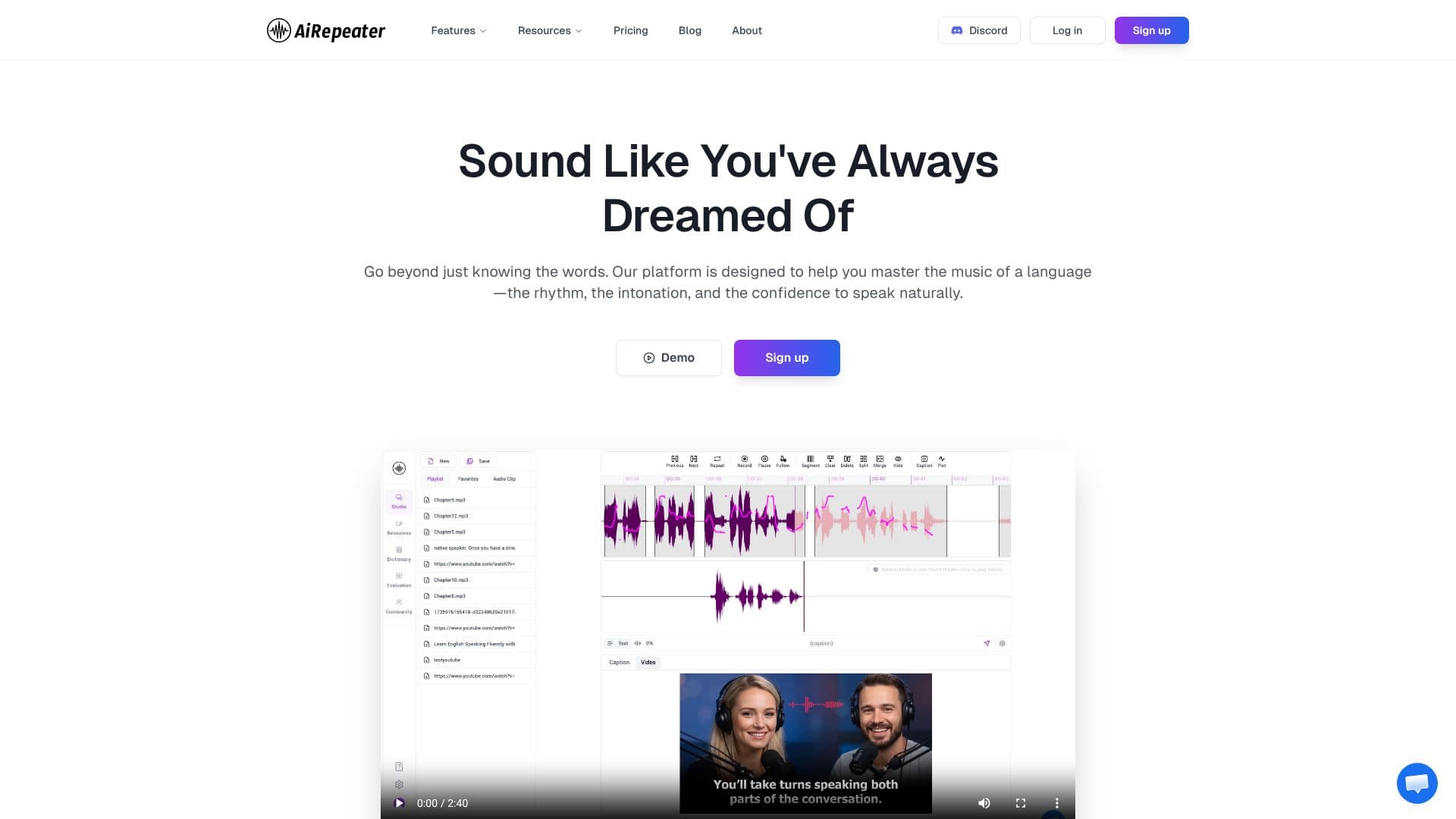 AiRepeater Pronunciation Tool screenshot