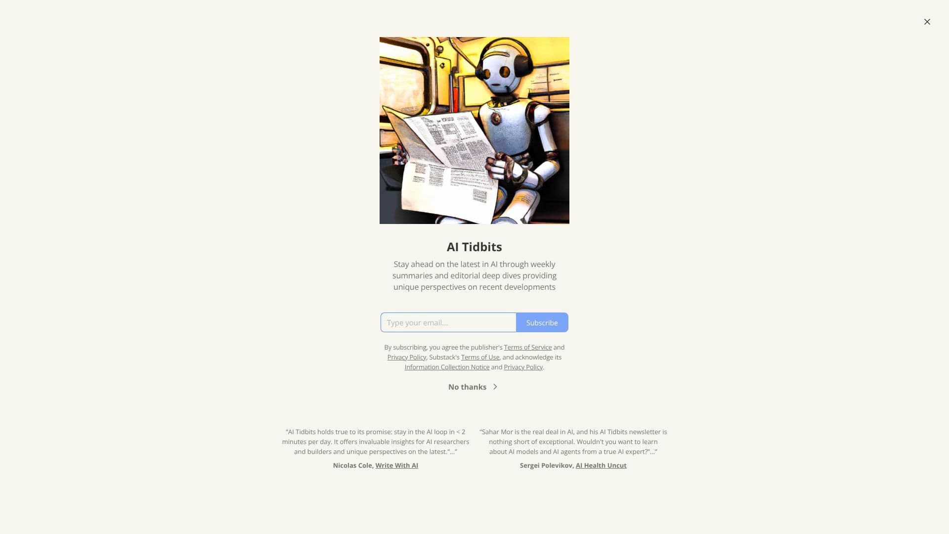 لقطة شاشة لـ AI Tidbits