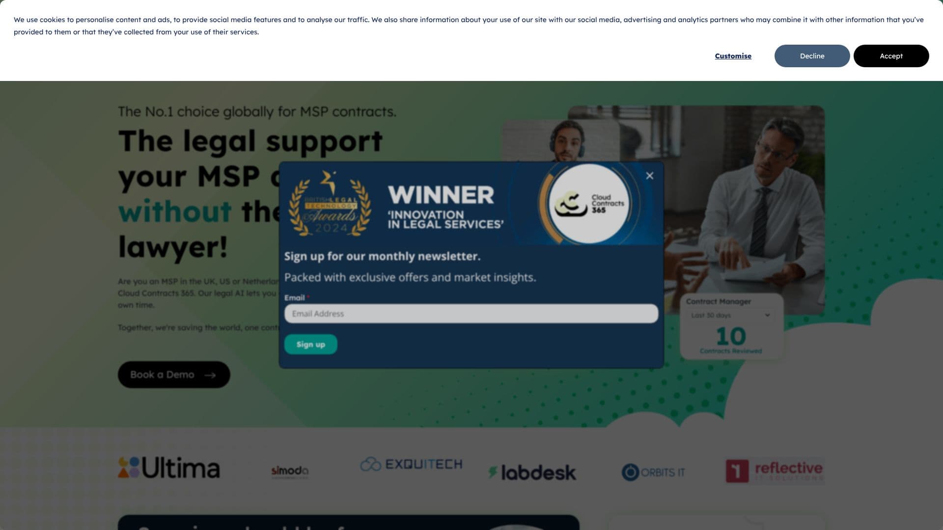 Captura de pantalla de Cloud Contracts 365