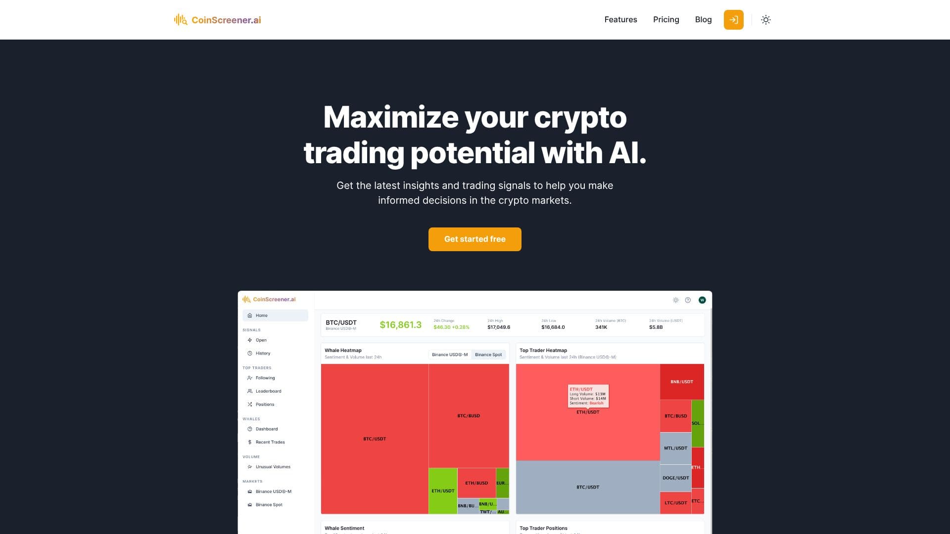 CoinScreener - AI 암호화폐 거래 스크린샷