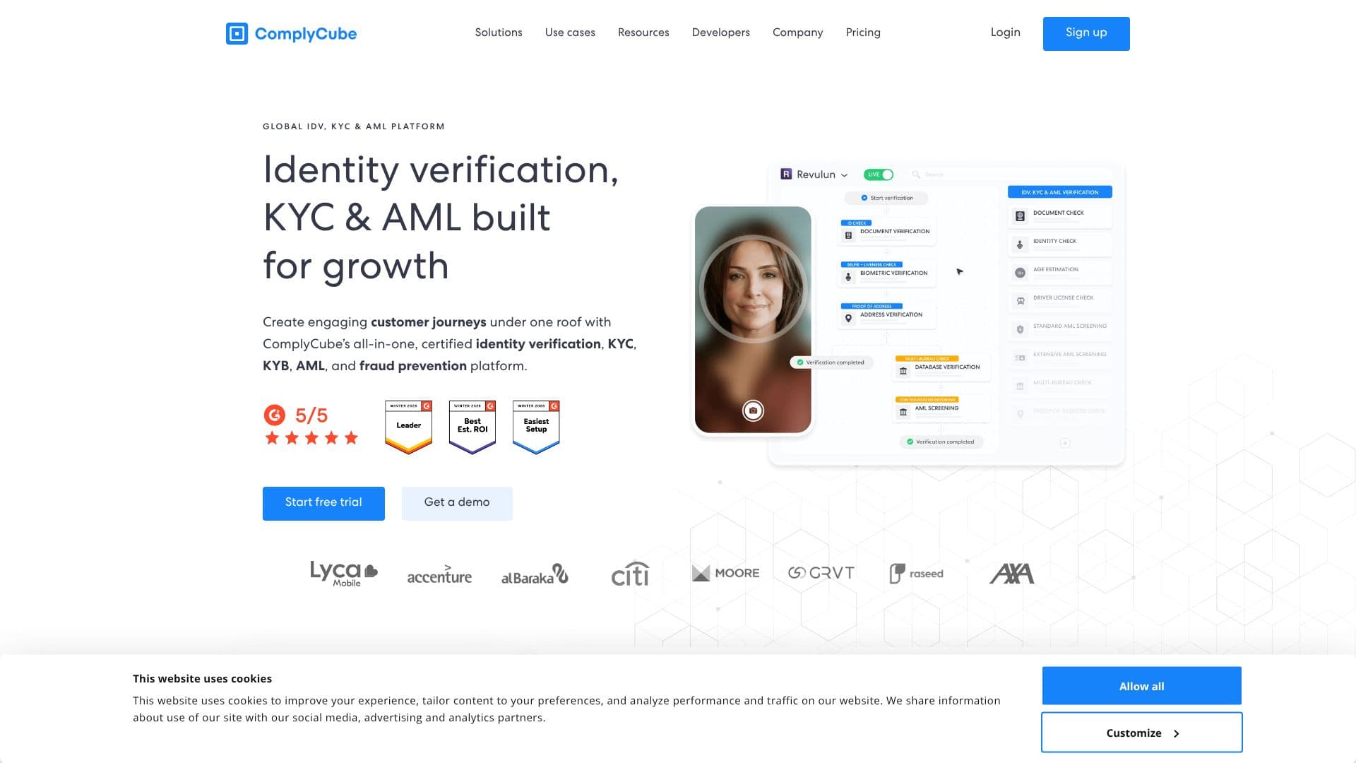 Captura de pantalla de ComplyCube Identity Verification