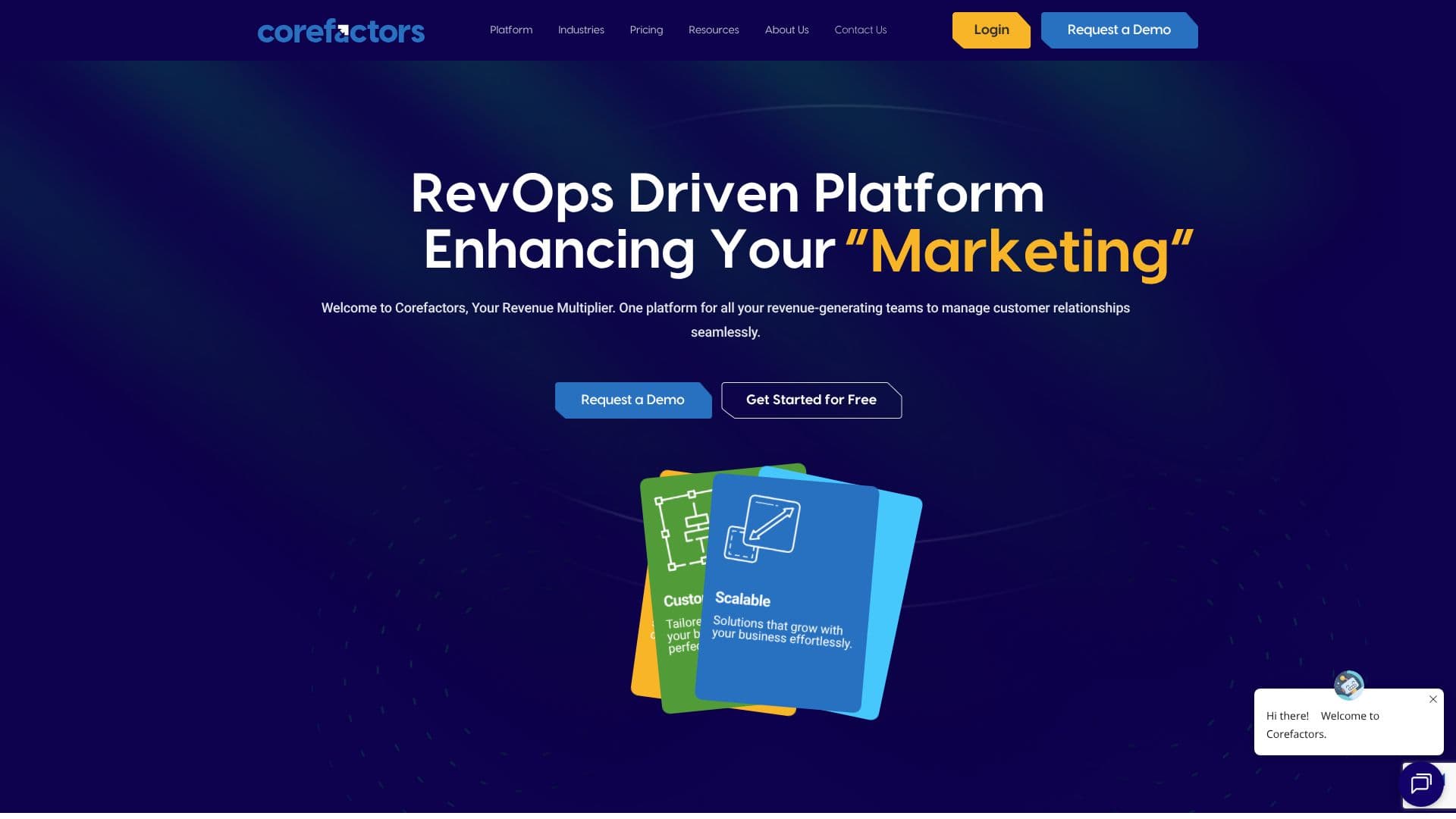 لقطة شاشة لـ Corefactors: منصة RevOps