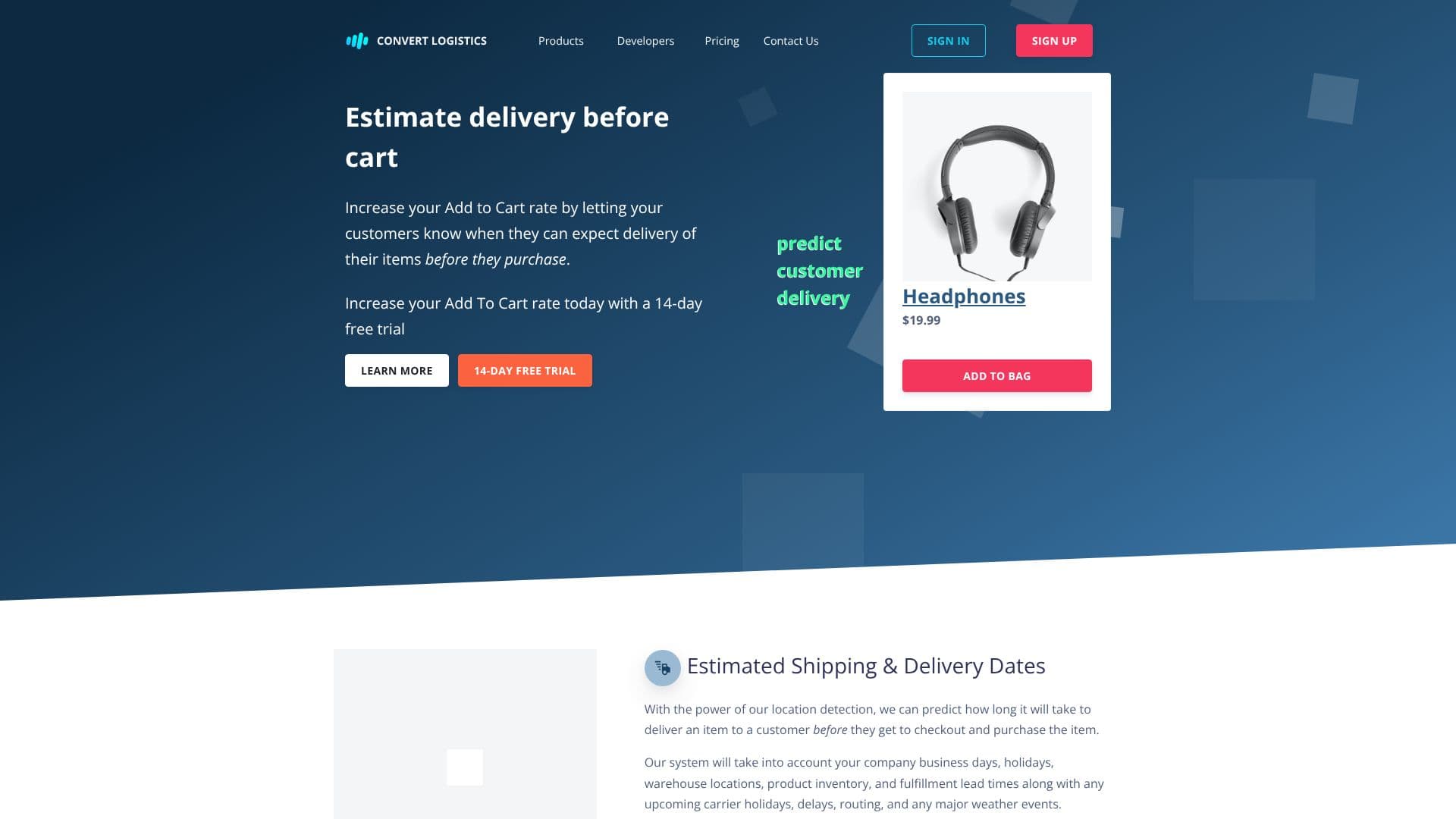 Tangkapan layar Convert Logistics