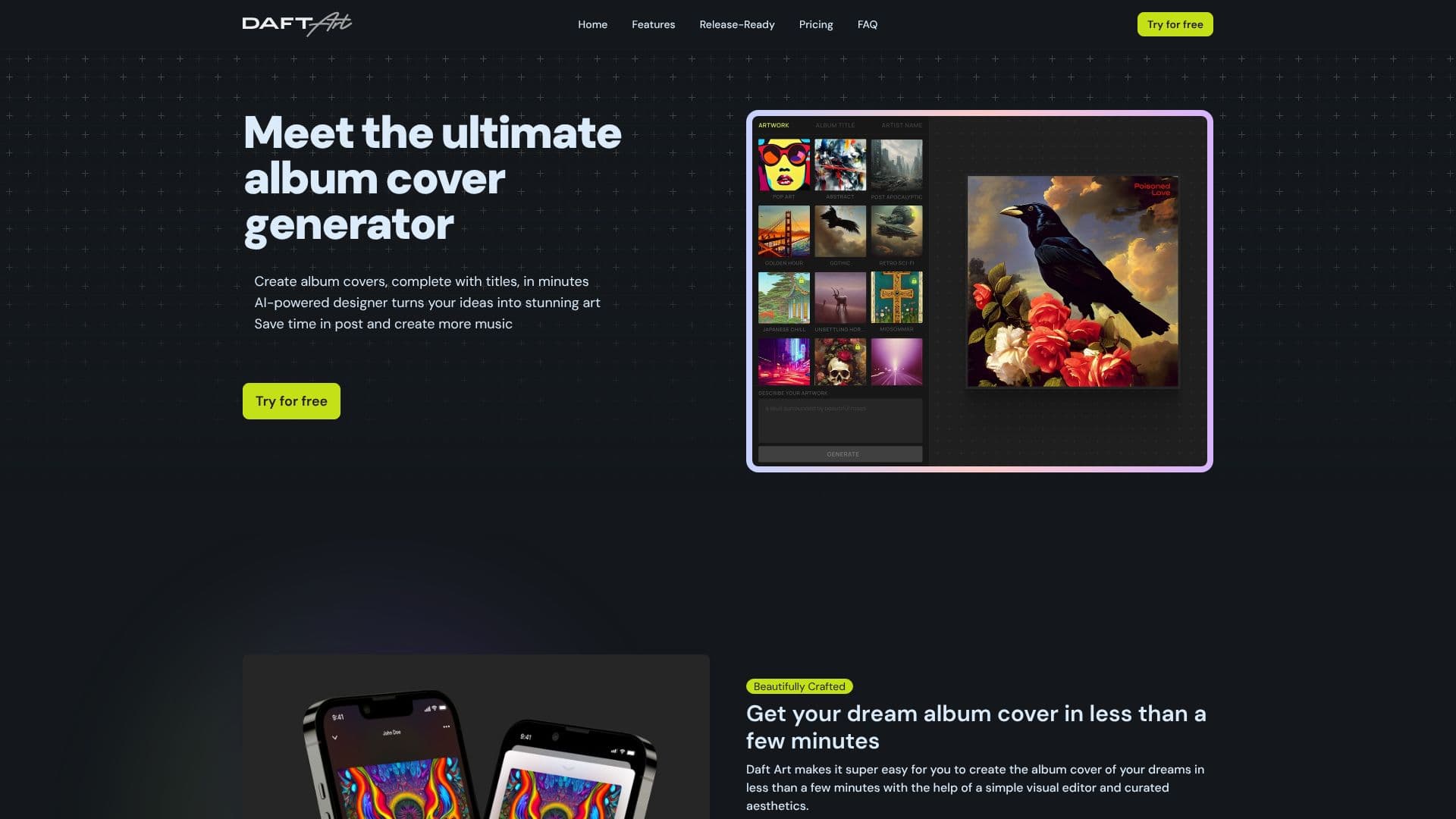 Screenshot von Daft Art Album Cover Generator